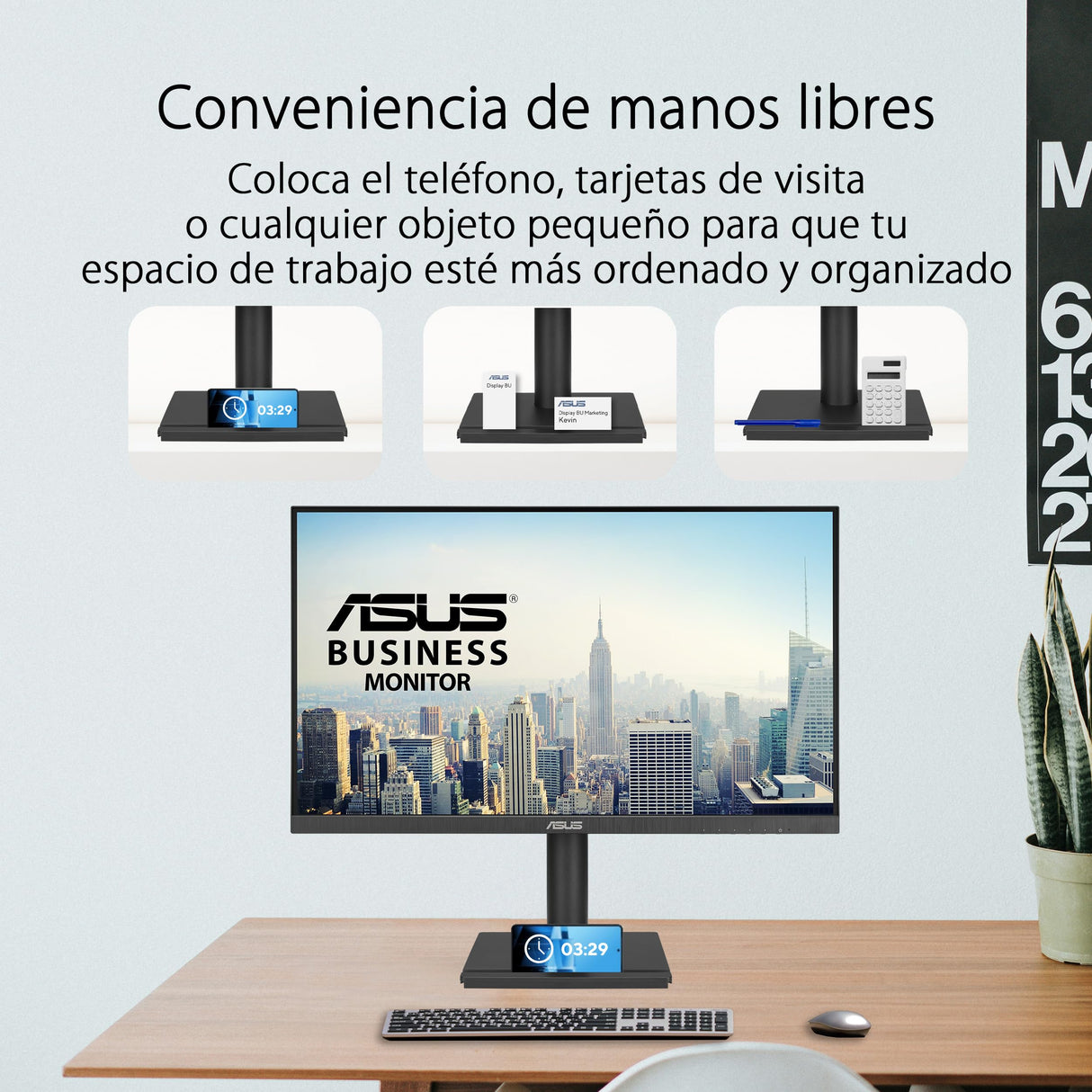 ASUS VA27DQFS Monitor profesional de 27 Pulgadas, IPS, Full HD, sin marco, 100 Hz, Adaptive-Sync, MPRT de 1 ms, HDMI, DisplayPort, VGA, luz azul baja, antiparpadeo, diseño ergonómico, montaje en pared