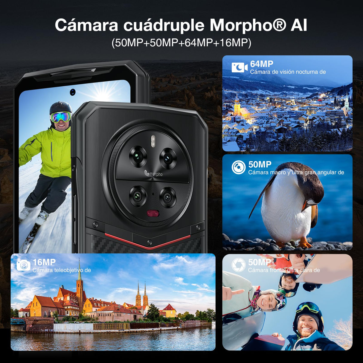 DOOGEE DK10 5G Movil Resistente 32GB + 512GB, Dimensity 8020 Teléfono Móvil 2.5K AMOLED 6.67" FHD+ 120Hz, Cámara Cuádruple 64+50MP, 5150mAh Batería con Carga Flash 120W, NFC WiFi6 OTG Huella Lateral