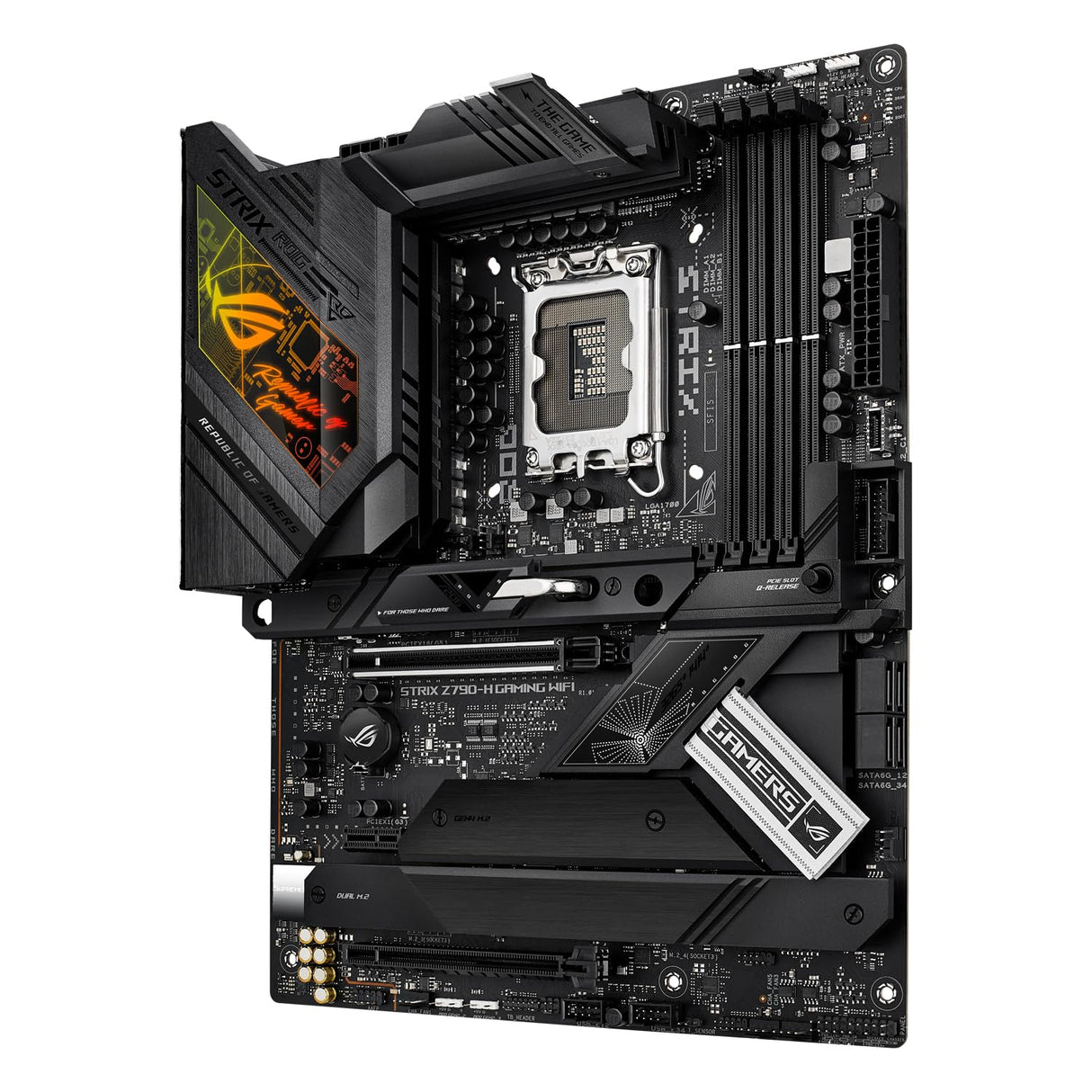 Asus WIFI PARA JUEGOS ROG STRIX Z790-H, Intel Z790, 1700, ATX, 4 DDR5, HDMI, DP, Wi-Fi 6E, LAN de 2,5 G, PCIe5, RGB, 4 x M.2