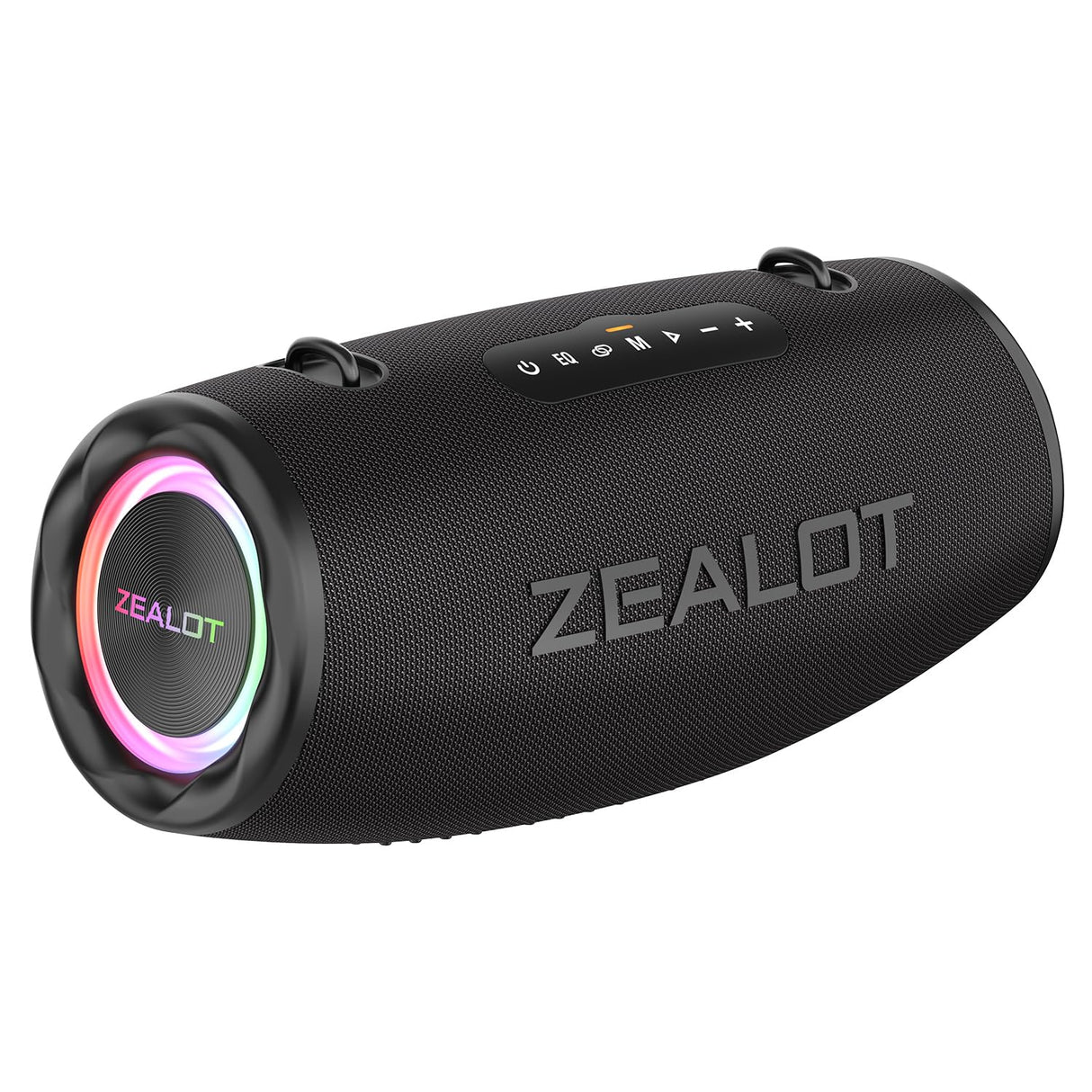 Zealot Altavoz Bluetooth Grande 80W de Potencia con Luz LED, Altavoces Inalámbricos 16000mah Batería, Autonomía de 40 Horas, Puerto de AUX, USB, Tarjeta TF, Bluetooth 5.2, IP67 Impermeable, Negro