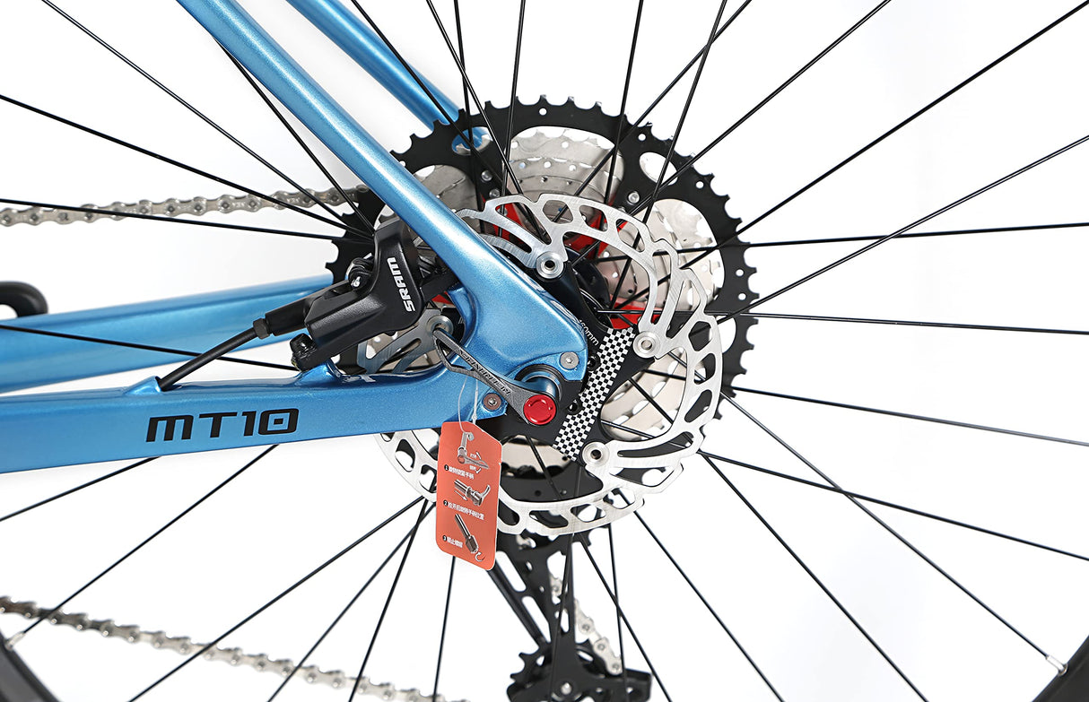ICe Bicicleta de montaña MT10 Cuadro de Fibra de Carbono, Rueda 29', monoplato, 12V (Azul, 15')