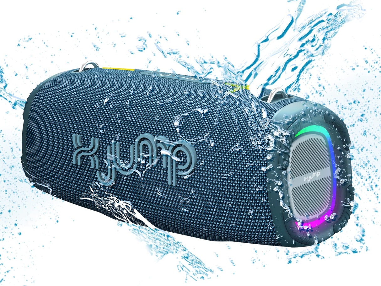 X Jump XJ 200 - Altavoz portátil Amplificado de 90 W, Alto Rendimiento, Bluetooth, función TWS, USB, AUX-IN, micrófono Incorporado, Altavoz Resistente al Agua IPX5, Azul