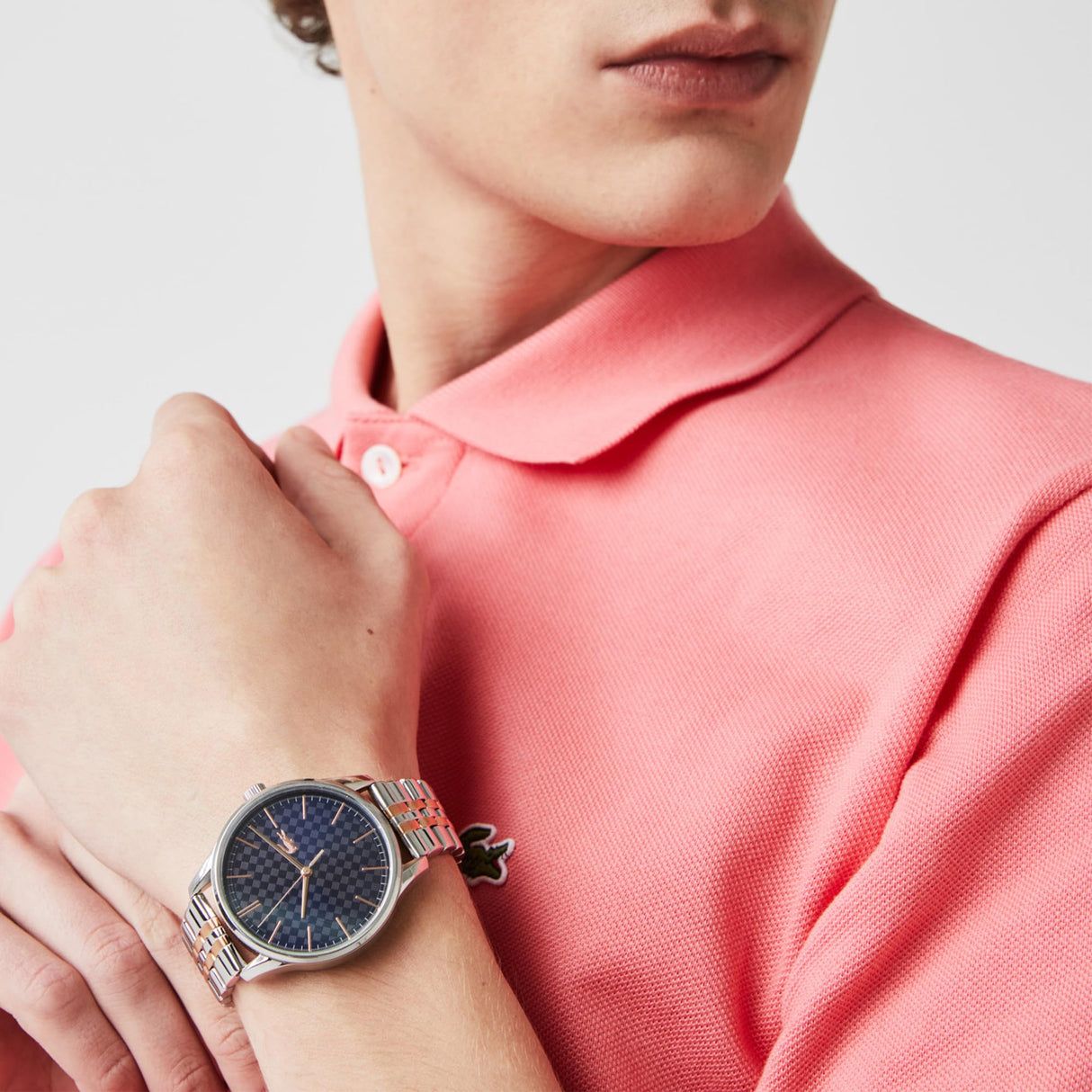 Lacoste Reloj Analógico de Cuarzo para Hombre Colección Vienna con Correa de Acero Inoxidable Bicolor - 2011048