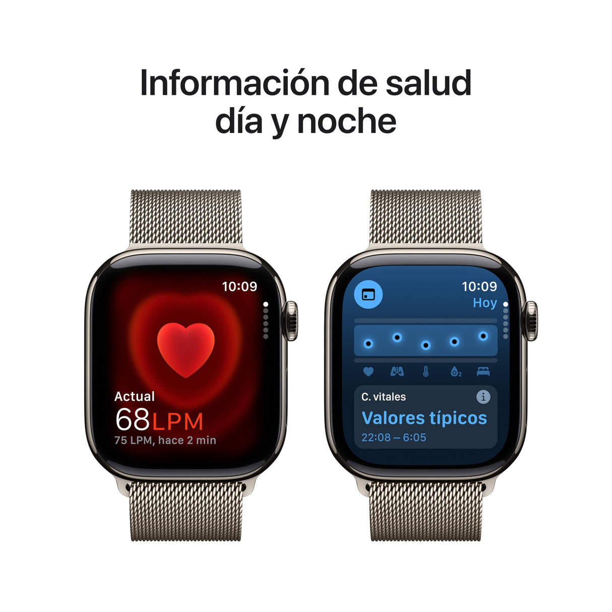 Apple Watch Series 10 GPS + Cellular Smartwatch con Caja de Titanio Natural de 42 mm y Pulsera Milanese Loop Natural - Talla única. Monitor de entreno, App ECG y Neutro en Carbono