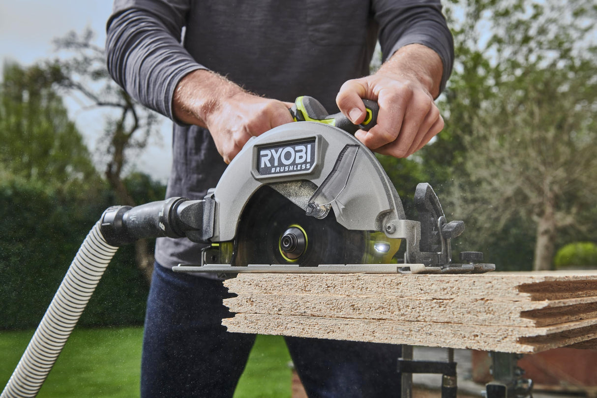 Ryobi RCS18BL-0 18V ONE+ - Sierra circular inalámbrica sin escobillas de 184 mm (herramienta desnuda)