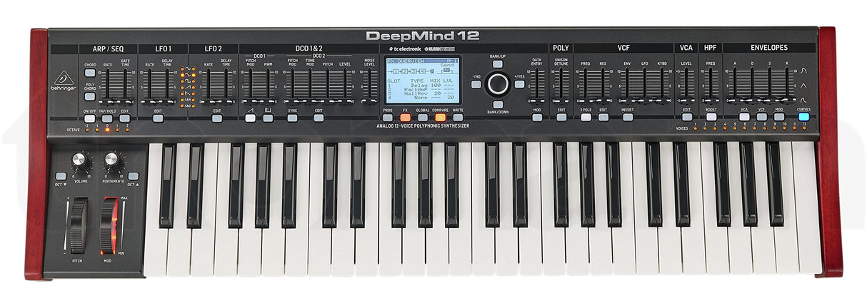 Behringer DEEPMIND 12 Sintetizador polifónico analógico verdadero de 12 voces con 4 motores FX, 2 OSC y LFO por voz, 3 generadores ADSR, matriz de modulación de 8 canales