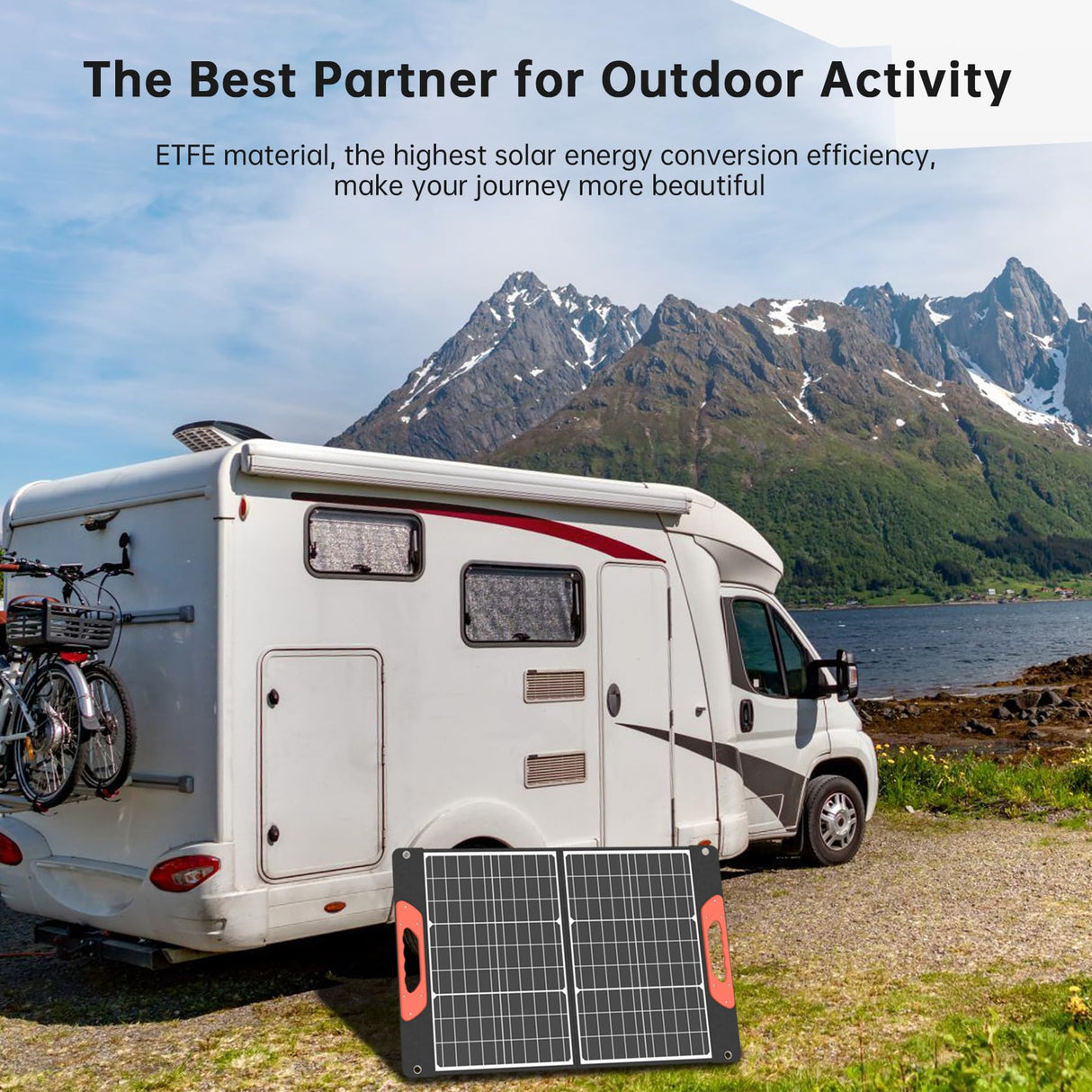 Rosaking 60W Cargador Solar Portátil, USB C+A + DC Panel Solar Plegable para Jardín, Balcón, Camping,para Generador Portátil, Pesca,Smartphone, GoPro,Portátiles