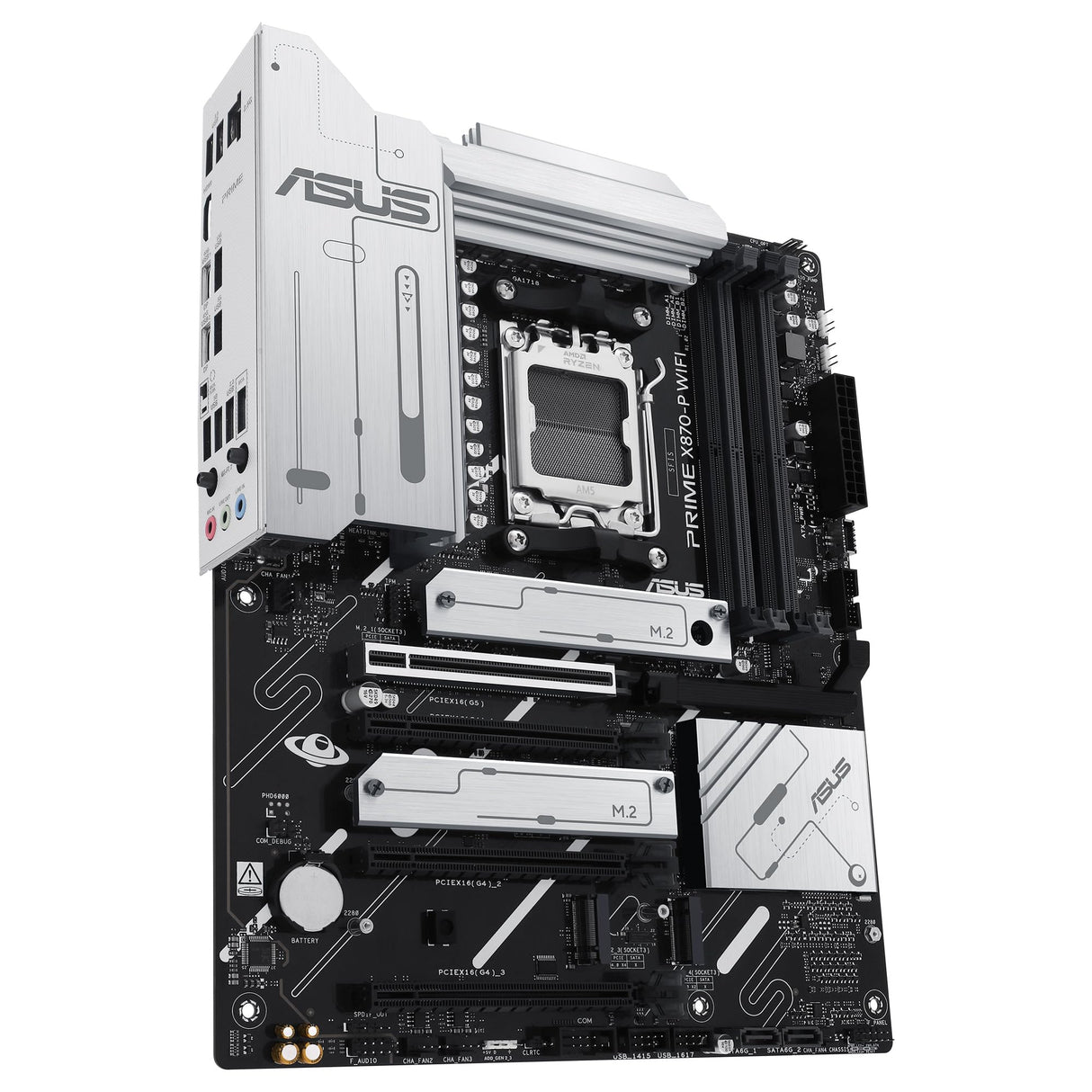 ASUS Prime X870-P WiFi - Placa Base AMD ATX, 14+2+1(80A) etapas de Potencia, PCIe 5.0 x16 Compatible con GPU de última generación, 4X M.2, DDR5, WiFi 7, Q-Antenna