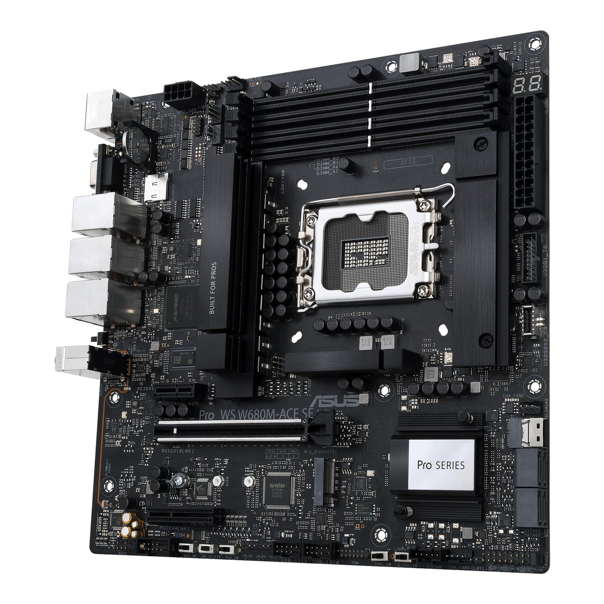 ASUS Pro WS W680M-ACE SE Intel LGA 1700 mATX BMC AST2600 placa base para estación de trabajo, PCIe 5.0 x 16, DDR5, memoria ECC, 2 x Intel 2.5 Gb LAN, 2 x PCIe 4.0 M.2, panel frontal USB 3.2 Gen 2x2,