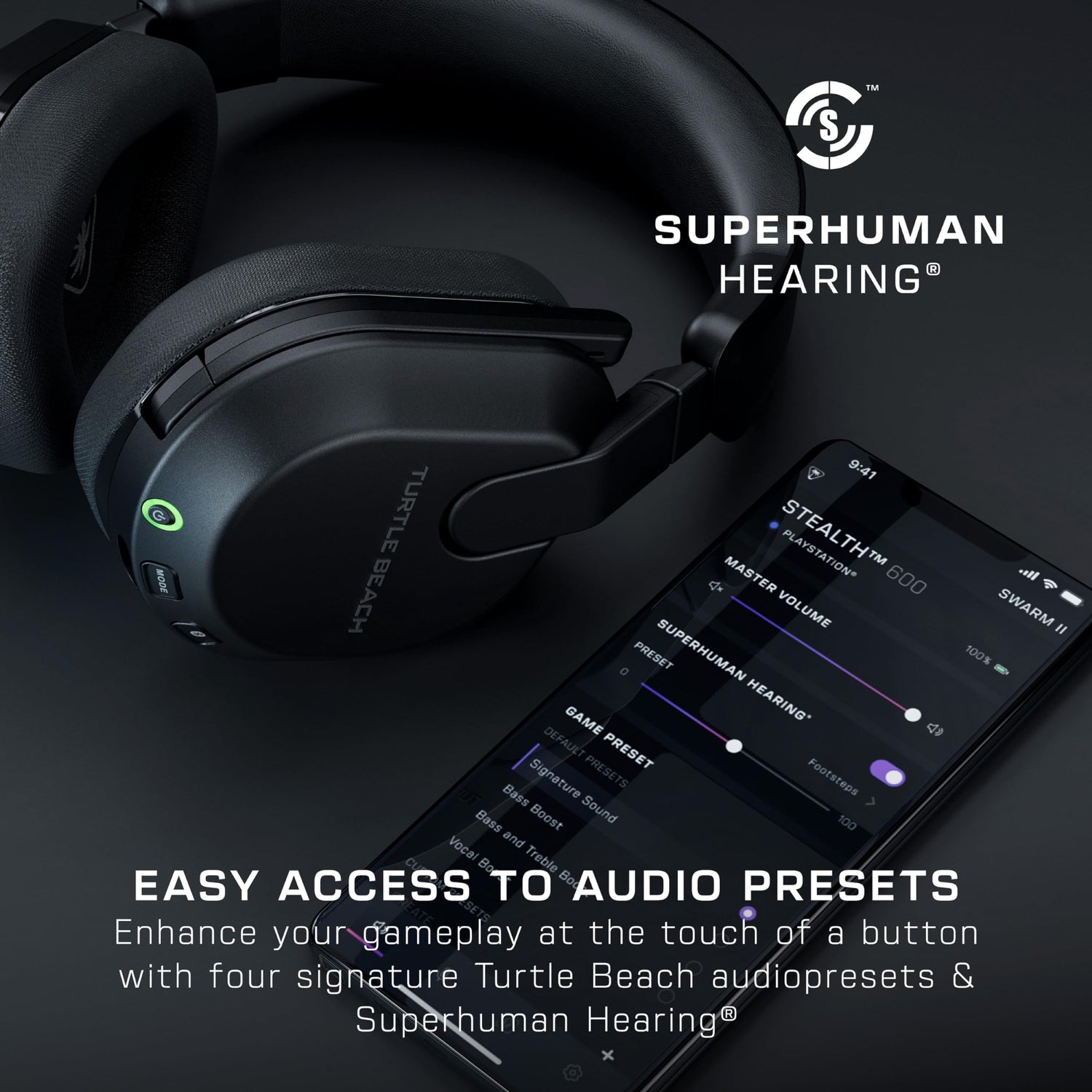 Turtle Beach Stealth 600P - Auriculares inalámbricos para Juegos con 80 Horas, 50 mm y Bluetooth para PS5, PS4, PC y Móvil