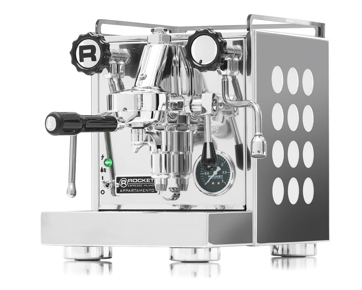 Rocket Appartamento Blanco | Máquina de café espresso compacta portafiltros – dos circuitos con grupo de preparación E61