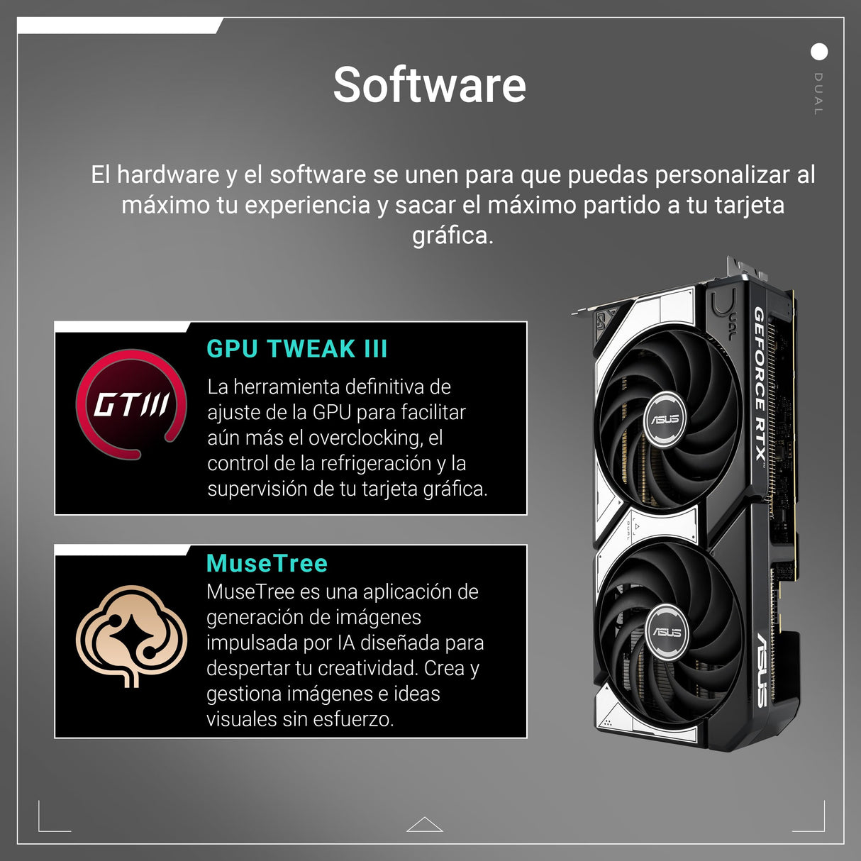 ASUS Dual GeForce RTX 5070 12 GB GDDR7 OC Edition Tarjeta gráfica (PCIe 5.0, DLSS 4, HDMI 2.1b, DisplayPort 2.1b, diseño Compacto con Doble Ventilador, Ventilador Axial-Tech, tecnología 0dB)