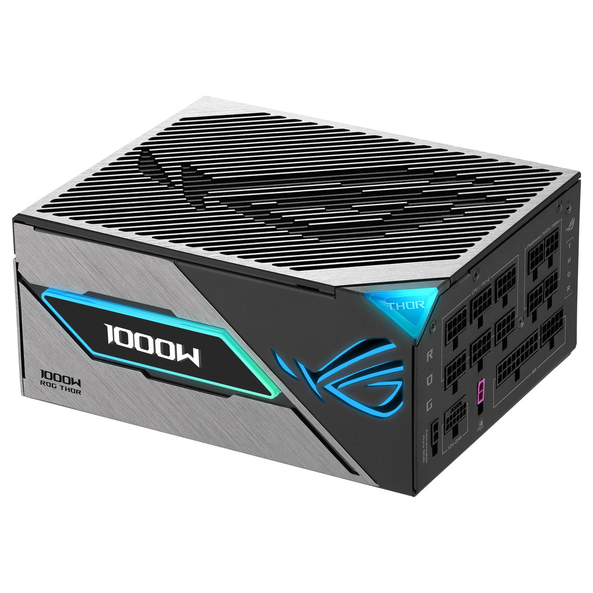 ASUS ROG Thor 1000W Platinum III Fuente de alimentación, 80 Plus Platinum, ATX 3.1, MOSFET GAN, Estabilizador de Voltaje Inteligente, Pantalla OLED magnética, Modo Turbo, 10 años de protección