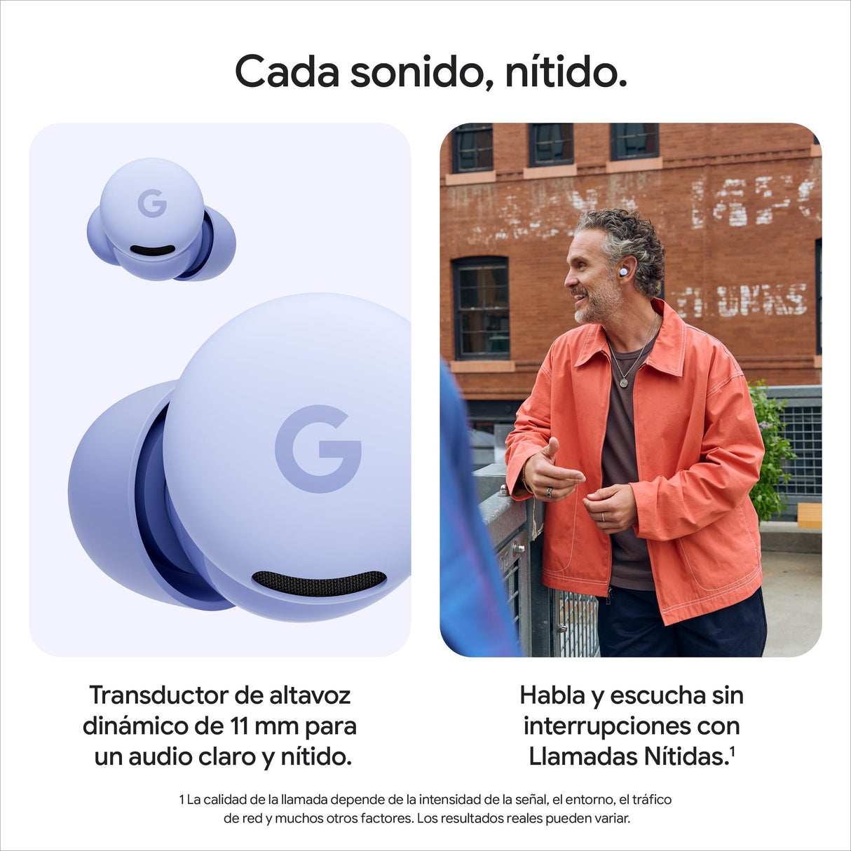 Google Pixel Buds 2a - Auriculares inalámbricos con Cancelación de Ruido Activa - Ligeros y cómodos - Resistentes al Agua - Compatibles con Bluetooth - Lila