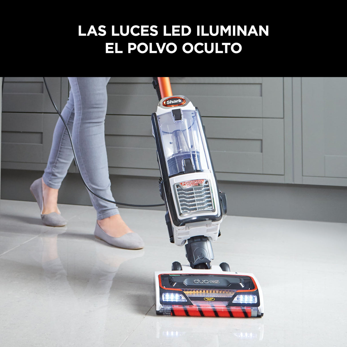 Shark Aspiradora con cable de 0,83 l, Anti Hair Wrap, DuoClean, Powered Lift Away, boquilla para tapicería, boquilla estrecha, cepillo para polvo, cable 8 metros, gris oscuro/naranja, NZ801EU