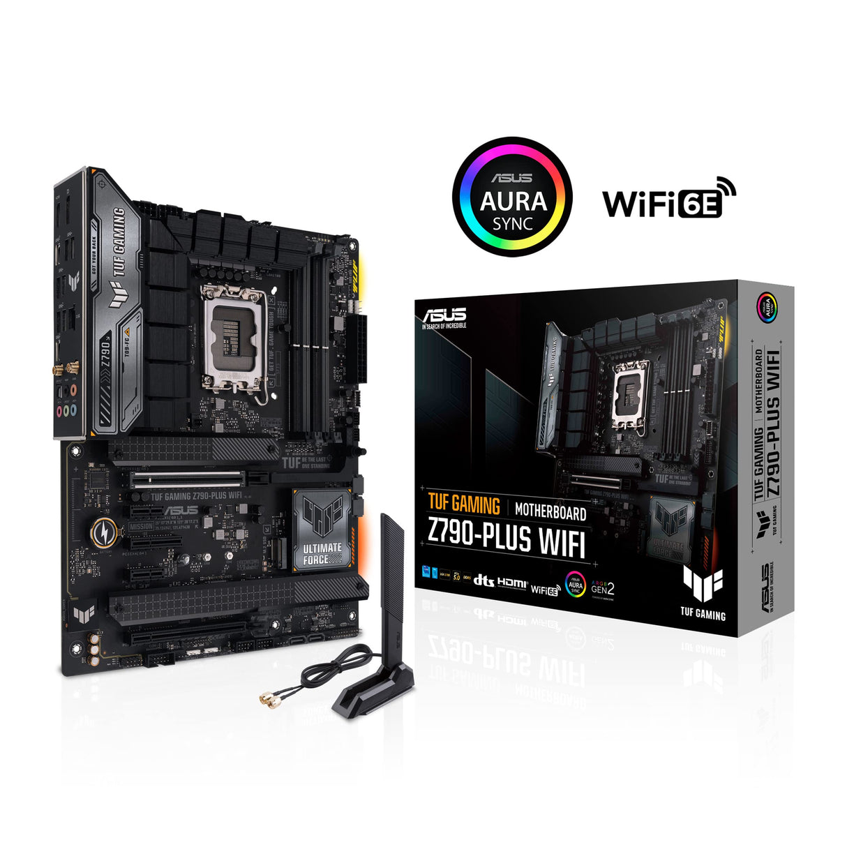 ASUS TUF GAMING Z790-PLUS WIFI 6E - Placa base Intel Z790 LGA 1700 ATX (PCIe 5.0, cuatro M.2, 16+1 DrMOS, DDR5, 2.5Gb Ethernet, USB 3.2 Gen 2x2 Tipo C, Thunderbolt (USB4), Aura Sync, AEMP II)
