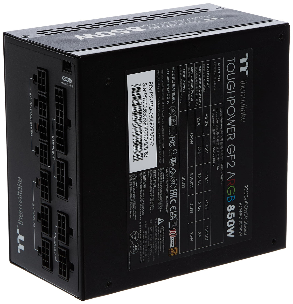 Thermaltake Toughpower GF2 ARGB 850W - TT Premium Edition