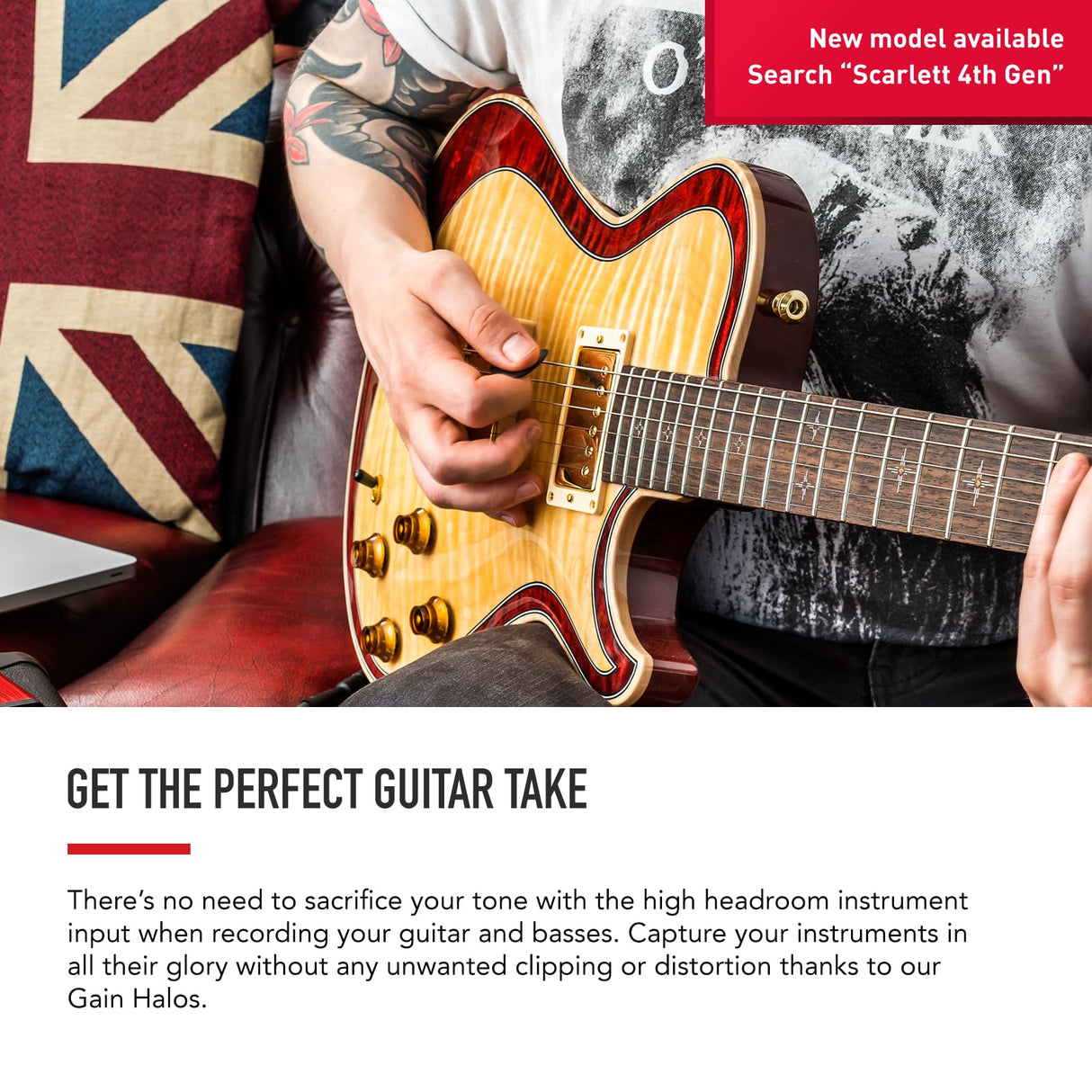 Interfaz de audio USB Scarlett Solo 3.ª gen. de Focusrite para guitarristas, cantantes y productores, con todo el software necesario para grabar y componer y un sonido de estudio
