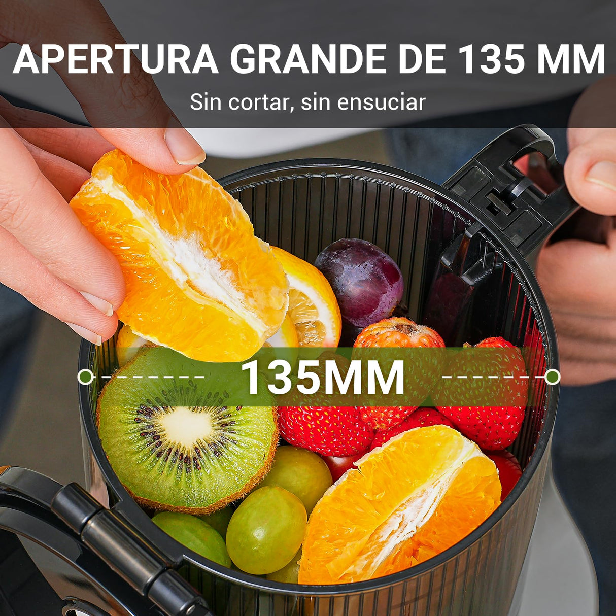 AMZCHEF Extractor de Zumos y Verduras Automático, 135MM Apertura y 1.8L Capacidad Licuadora para Verduras y Frutas Entera, 250W Licuadora Prensado en Frio Lento con Triple Filtro - Rojo