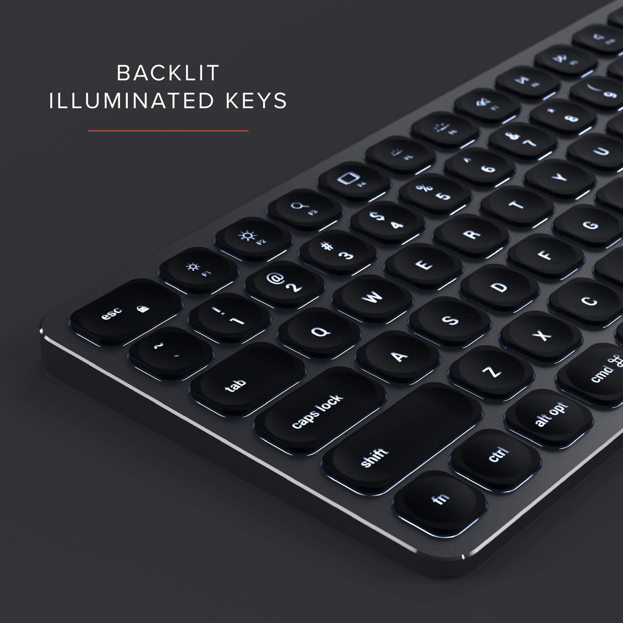 SATECHI Teclado Inalámbrico Slim, Distribución QWERTY US Americano, Teclado Bluetooth con Batería Recargable, para MacBook Pro/Air, iPad Pro/Air, Mac Mini, iMac y Más - Gris Espacial