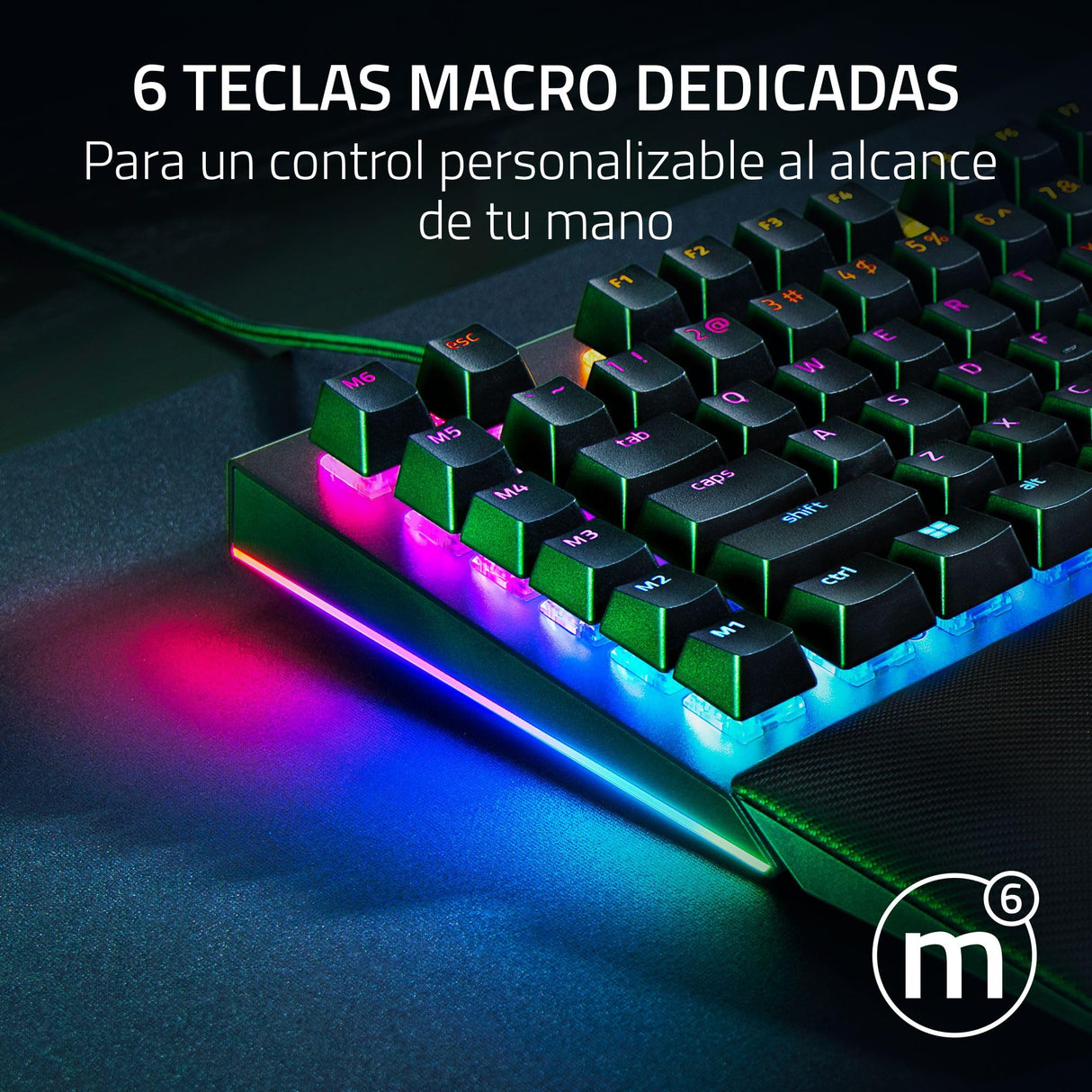 Razer BlackWidow V4 - Teclado mecánico gaming con Chroma RGB (Switches mecánicos verdes , 6 teclas macro dedicadas, ABS de doble inyección) US-Layout | Negro