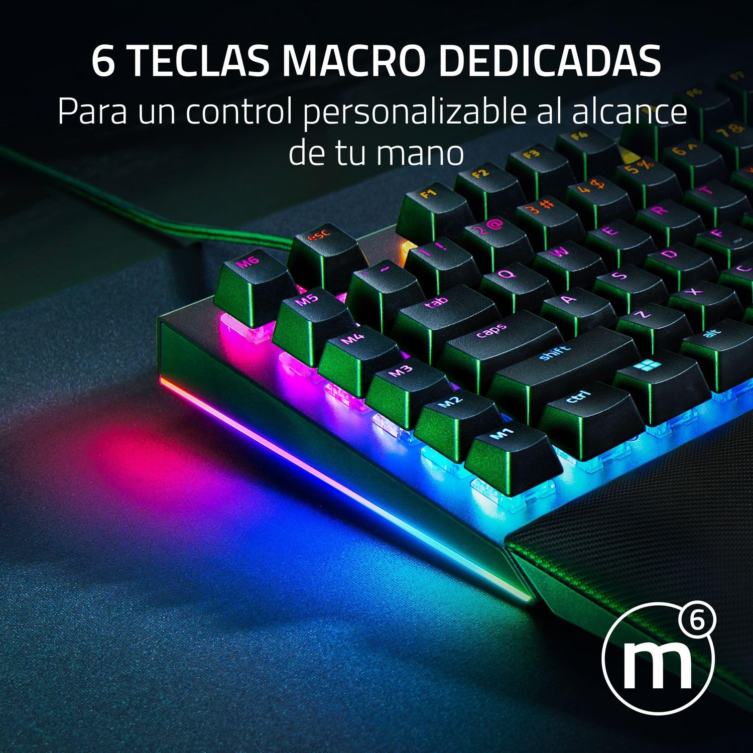 Razer BlackWidow V4 - Teclado mecánico gaming con Chroma RGB (Switches mecánicos verdes , 6 teclas macro dedicadas, ABS de doble inyección) US-Layout | Negro