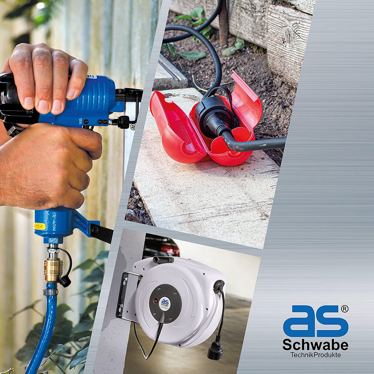 as - Schwabe alargador de Cables 50 m H05RR-F 3G1,5 - Cable de extensión 230 V / 16 A / 3.500 W - con Tapa de protección - Resistente al Polvo y a Las Salpicaduras IP44 - Negro, 60365