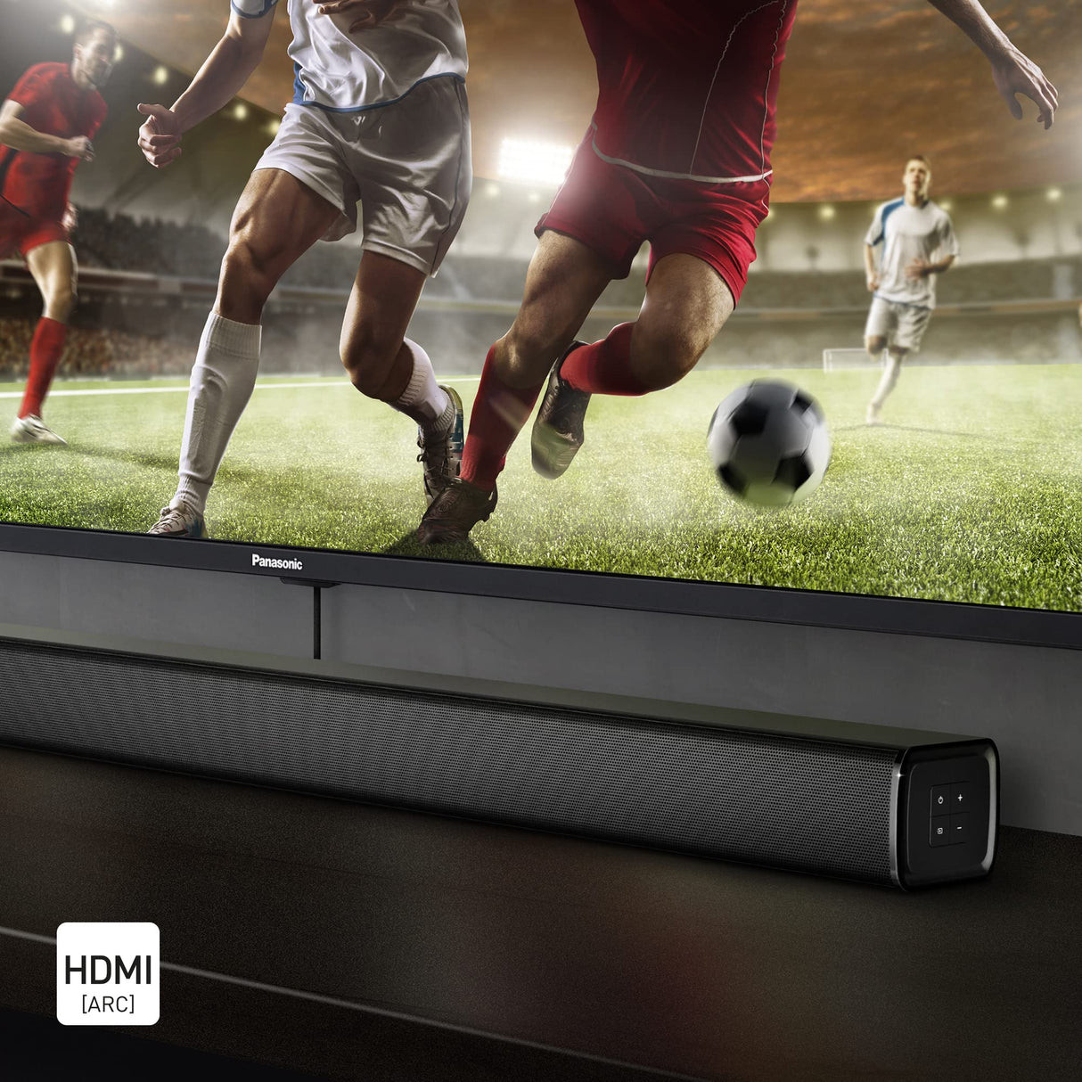Panasonic SC-HTB100 Barra de Sonido 2.0 (HDMI, USB, Montaje Pared, Bluetooth, 45 W, Sonido Potente para TV) Negro