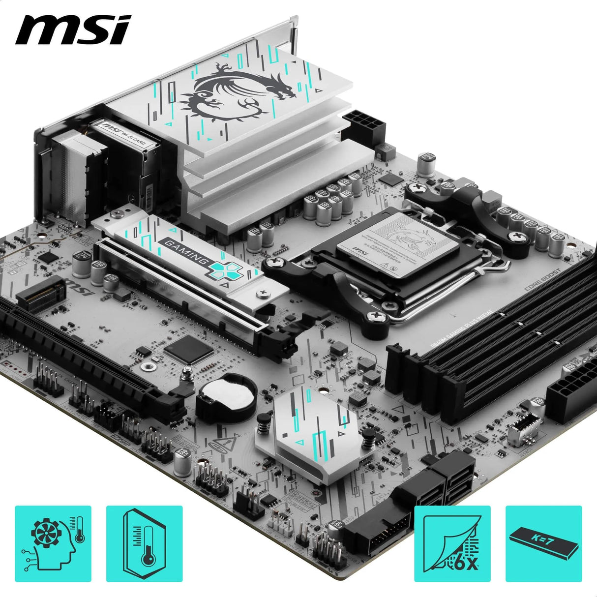 MSI Placa Base B840M Gaming Plus WIFI6E, mATX. Soporta procesadores AMD Ryzen 9000/8000/7000, AM5 - DDR5 Memory Boost 8000+ MT/s (OC), PCIe 4.0 x16, M.2 Gen4, Wi-Fi 6E, 2.5G LAN