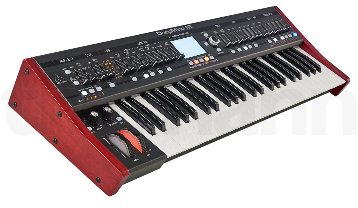 Behringer DEEPMIND 12 Sintetizador polifónico analógico verdadero de 12 voces con 4 motores FX, 2 OSC y LFO por voz, 3 generadores ADSR, matriz de modulación de 8 canales