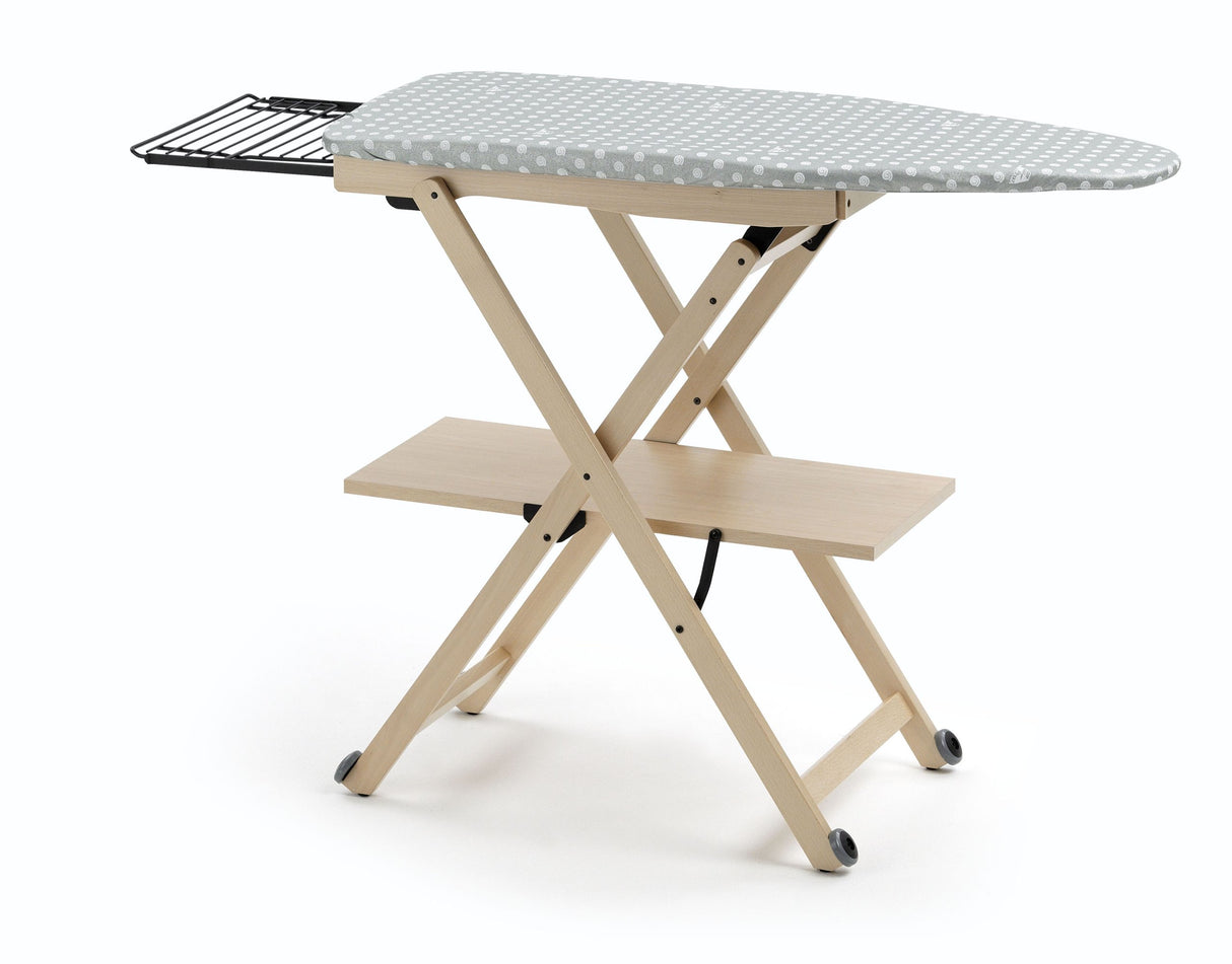 Arredamenti Italia Stirocomodo (621)- Tabla de Planchar Plegable, Hecha en Madera de Haya Maciza, Ajustable 4 Alturas 84-88 - 91-93 cm x 135 cm (Ancho), Acabado Natural