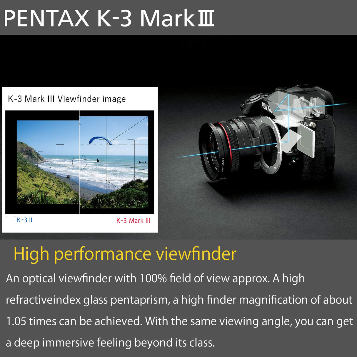Pentax Cuerpo cámara K-3 Mark III, Negro