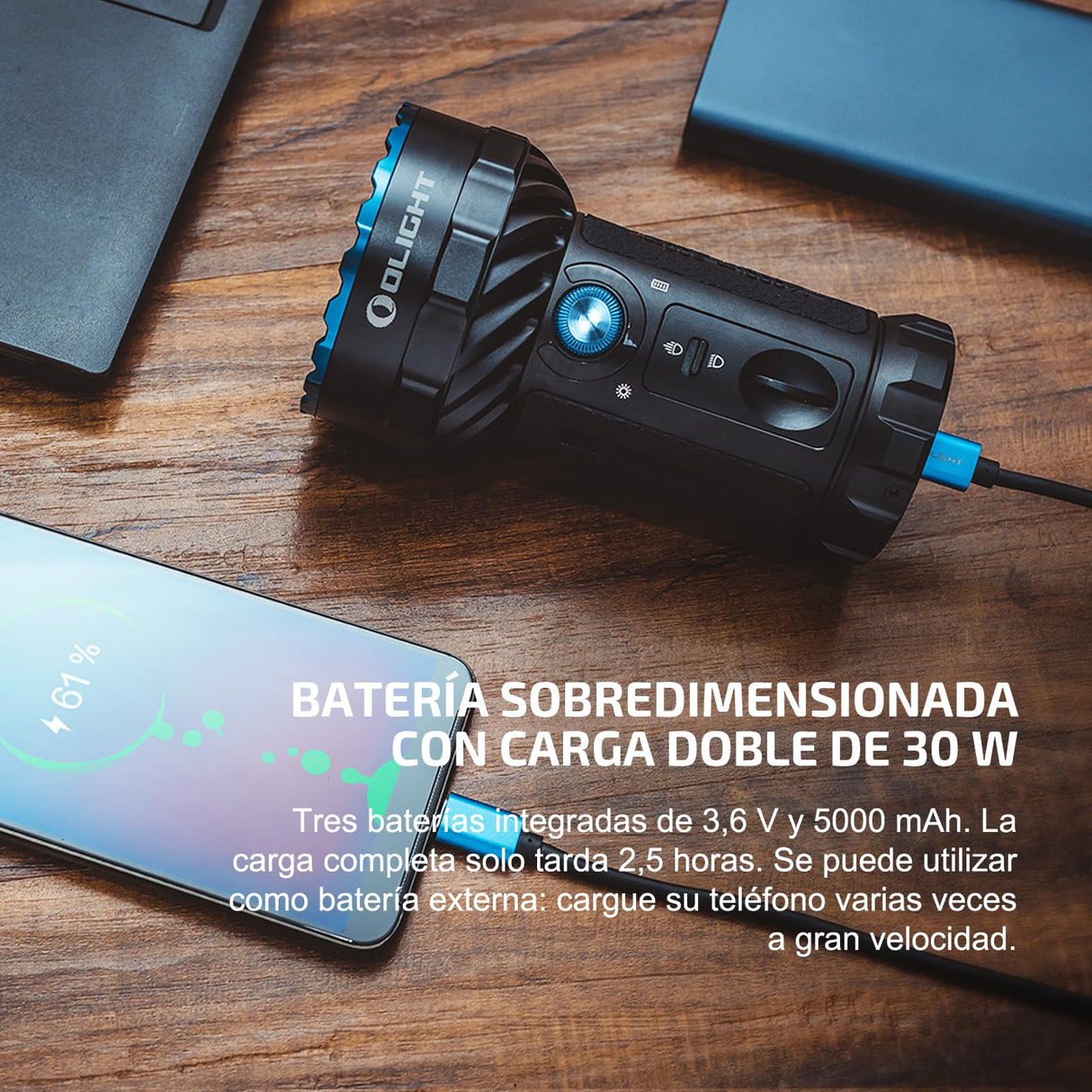 OLIGHT X7R Marauder 2 LED Linterna Táctica Recargable Linterna Eléctrica USB-C Alta Potencia 14000 Lúmenes Impermeable IPX8 Negro