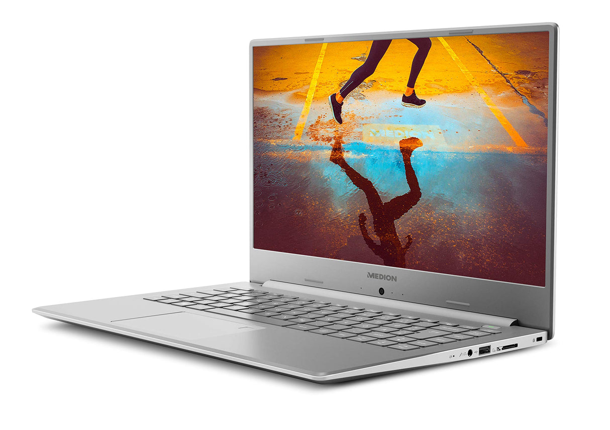 MEDION Ultrafino S6445 - Ordenador portátil de 15.6" Full HD (Intel Core i5-8265U, RAM de 4 GB DDR4, SSD de 128 GB, Intel Graphics, Windows 10 Home) plata - teclado QWERTY Español