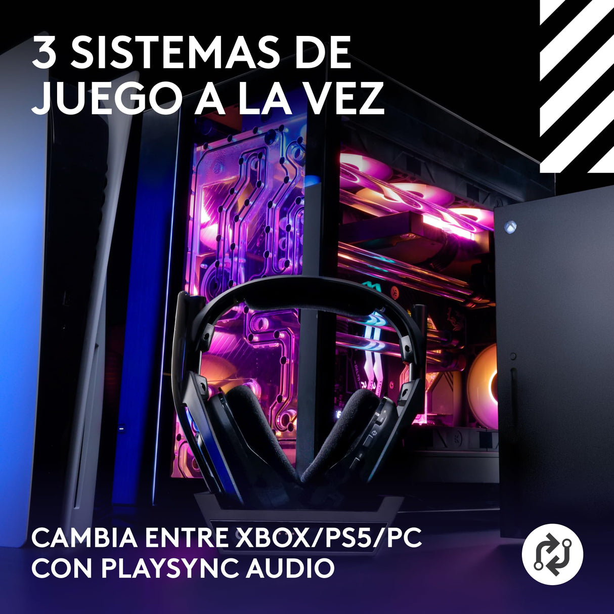 Logitech G Astro A50 LIGHTSPEED para gaming Auriculares inalámbricos + estación base (Gen 5), PRO-G GRAPHENE, cambio entre 3 sistemas, USB-C a Xbox, PS5, PC/Mac o Nintendo Switch, Bluetooth - Negro