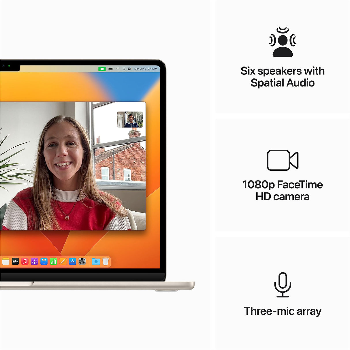 Apple 2023 MacBook Air (de 15 polegadas, Processador M2 da Apple com CPU 8‑Core e GPU 10‑Core, 8GB Memória unificada, 512 GB) - Luz Das estrelas