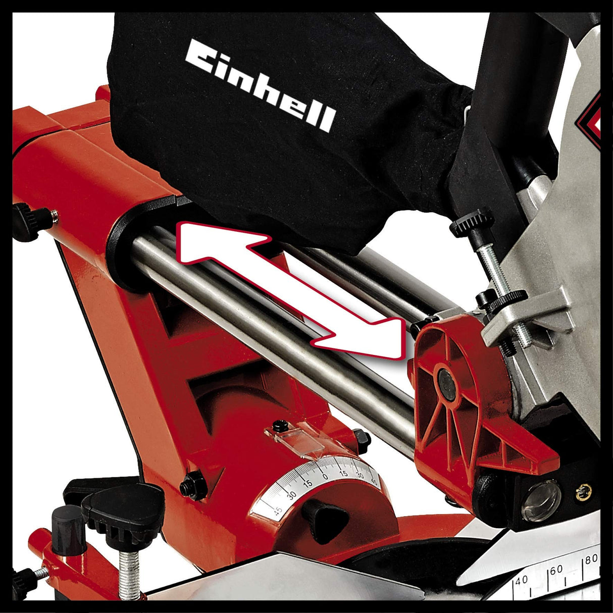 Einhell Ingletadora telescópica dual TE-SM 2534 Dual (1800 W, hoja de sierra Ø 250 mm, ancho de corte 310 mm, arranque suave, cabezal de sierra basculante, láser, luz LED)