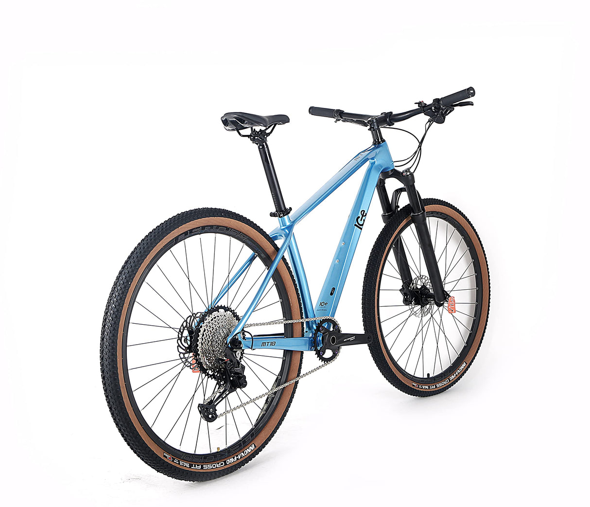 ICe Bicicleta de montaña MT10 Cuadro de Fibra de Carbono, Rueda 29', monoplato, 12V (Azul, 15')