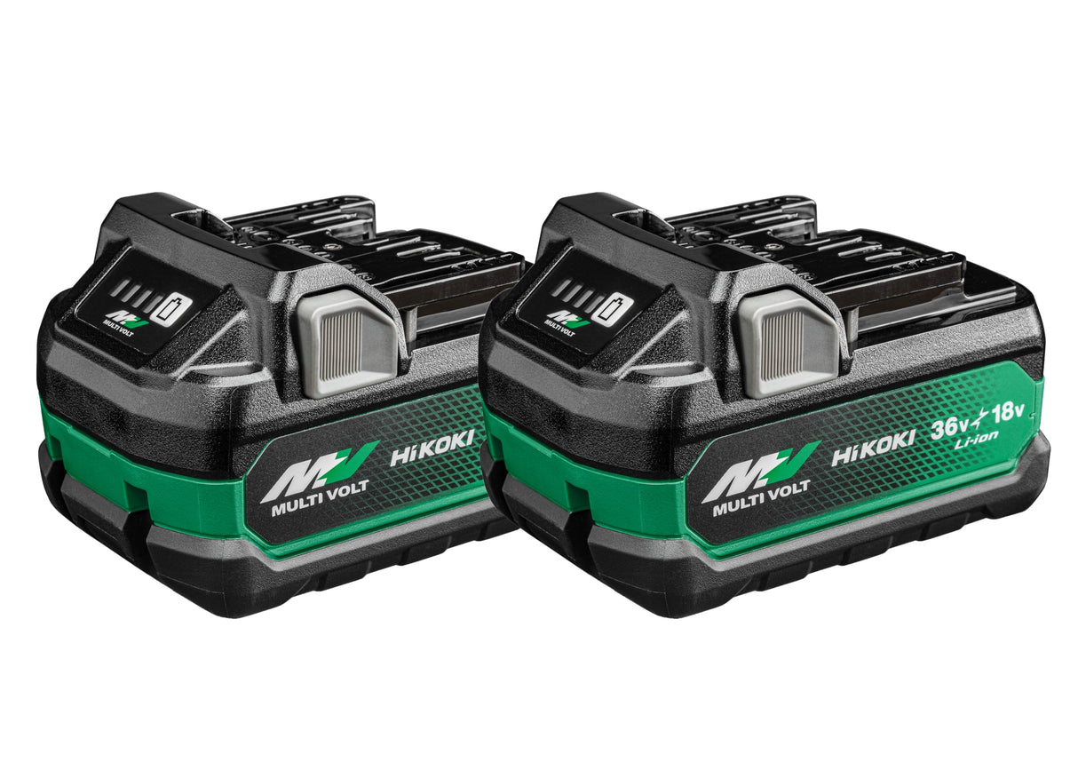 Batería HiKOKI Multi Volt 2X BSL36A18X (batería 18V 5,0 Ah / 36V 2,5 Ah, Li-Ion, indicador LED de Nivel de Carga de 4 etapas)