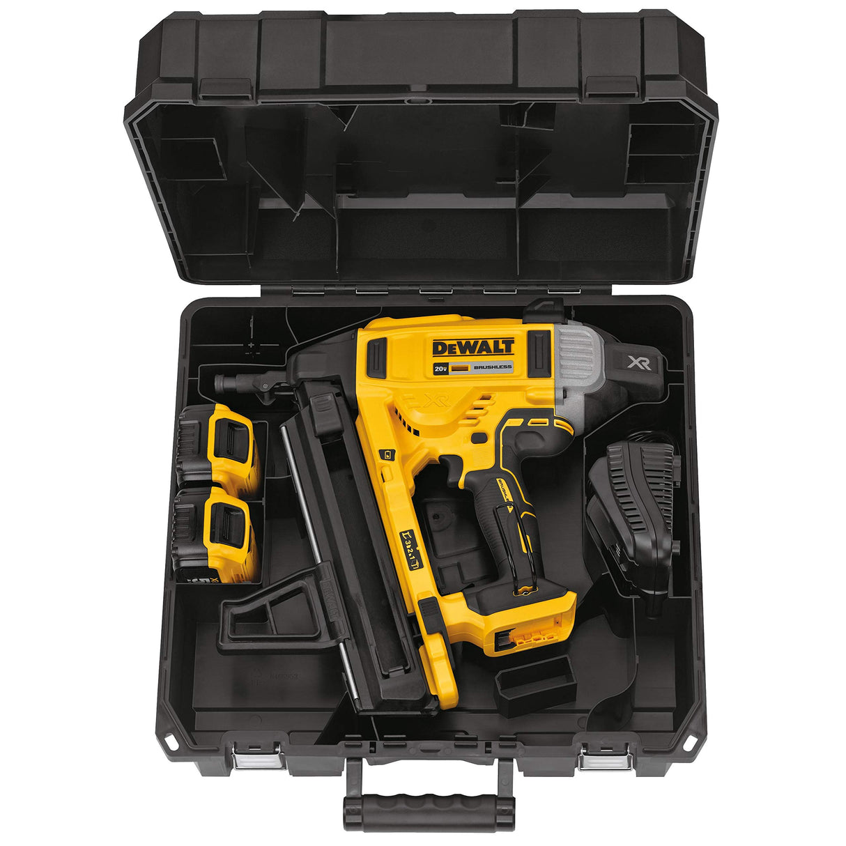DEWALT DCN890P2-QW - Clavadora de Hormigón sin escobillas XR 18V con 2 baterías Li-Ion 5,0Ah para clavos 15° de 2,6-3,7mm diámetro y 13-57mm largo