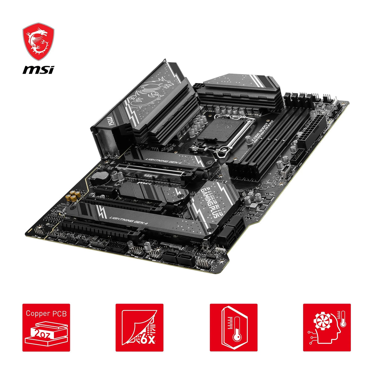 MSI Z790 Gaming Plus WiFi – Placa Base ATX para Gaming, Soporte Intel 13ª Gen, DDR5, WiFi 6, PCIe 5.0, RGB
