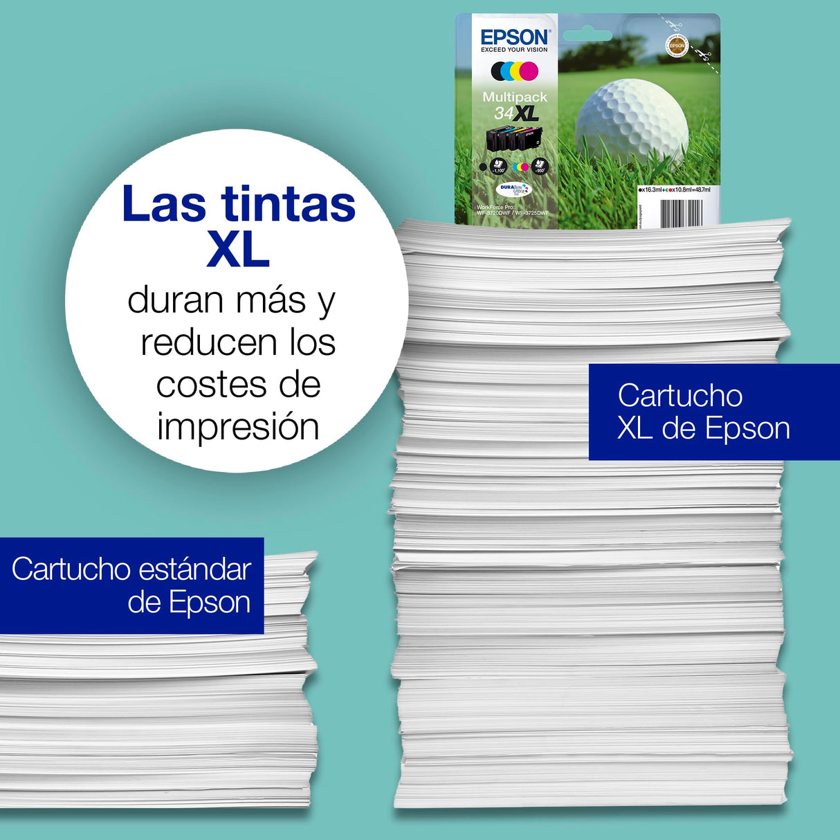 Epson C13T34714010 - Cartucho de Tinta, Negro, XL, 1 Unidad