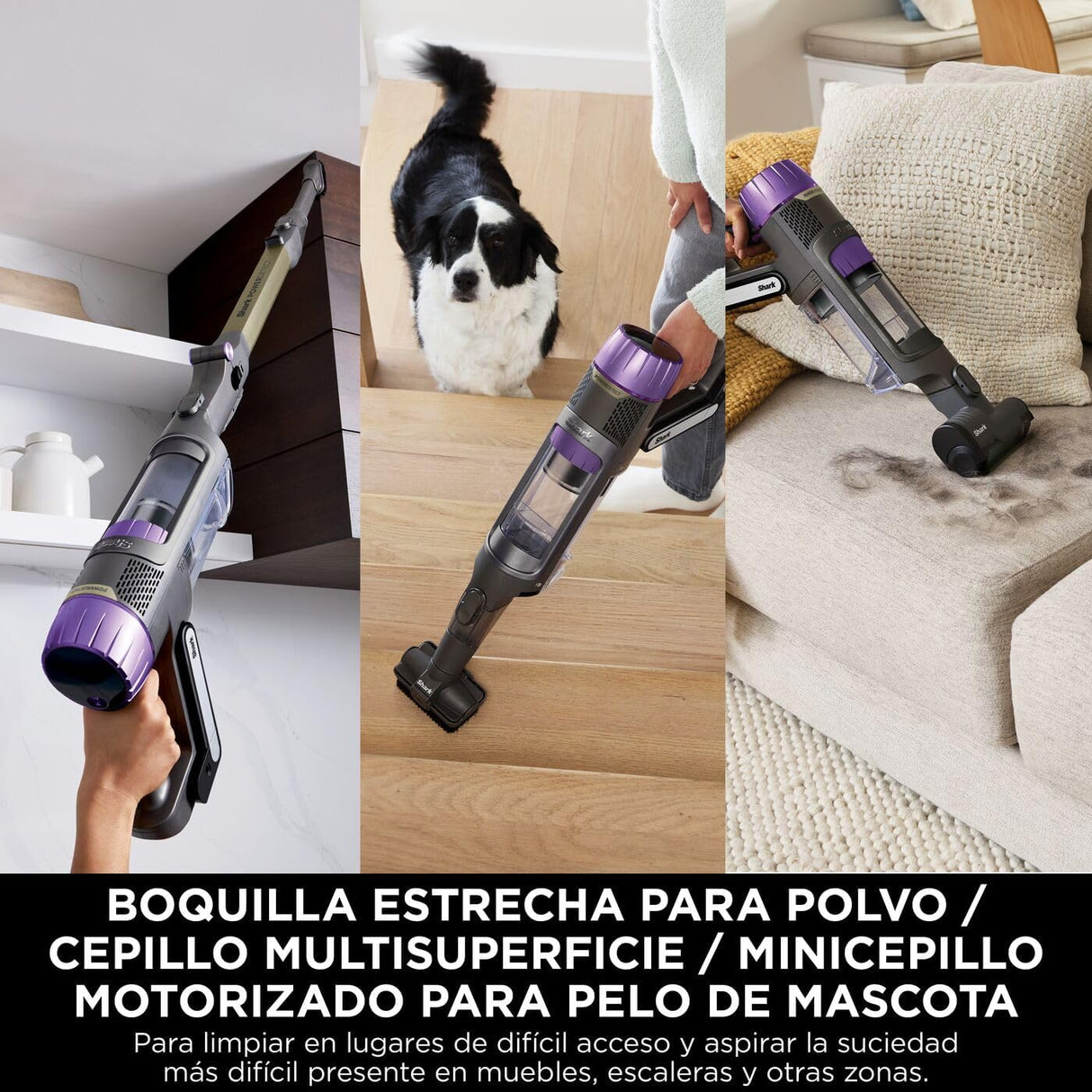 Shark PowerDetect Clean&Empty Aspiradora sin cable, DuoClean Detect, limpieza inversa, base de autovaciado de 2 l, Anti-Hair Wrap Plus, autonomía de 70 min,cepillos multisuperficie, gris, IP3251AMZEUT