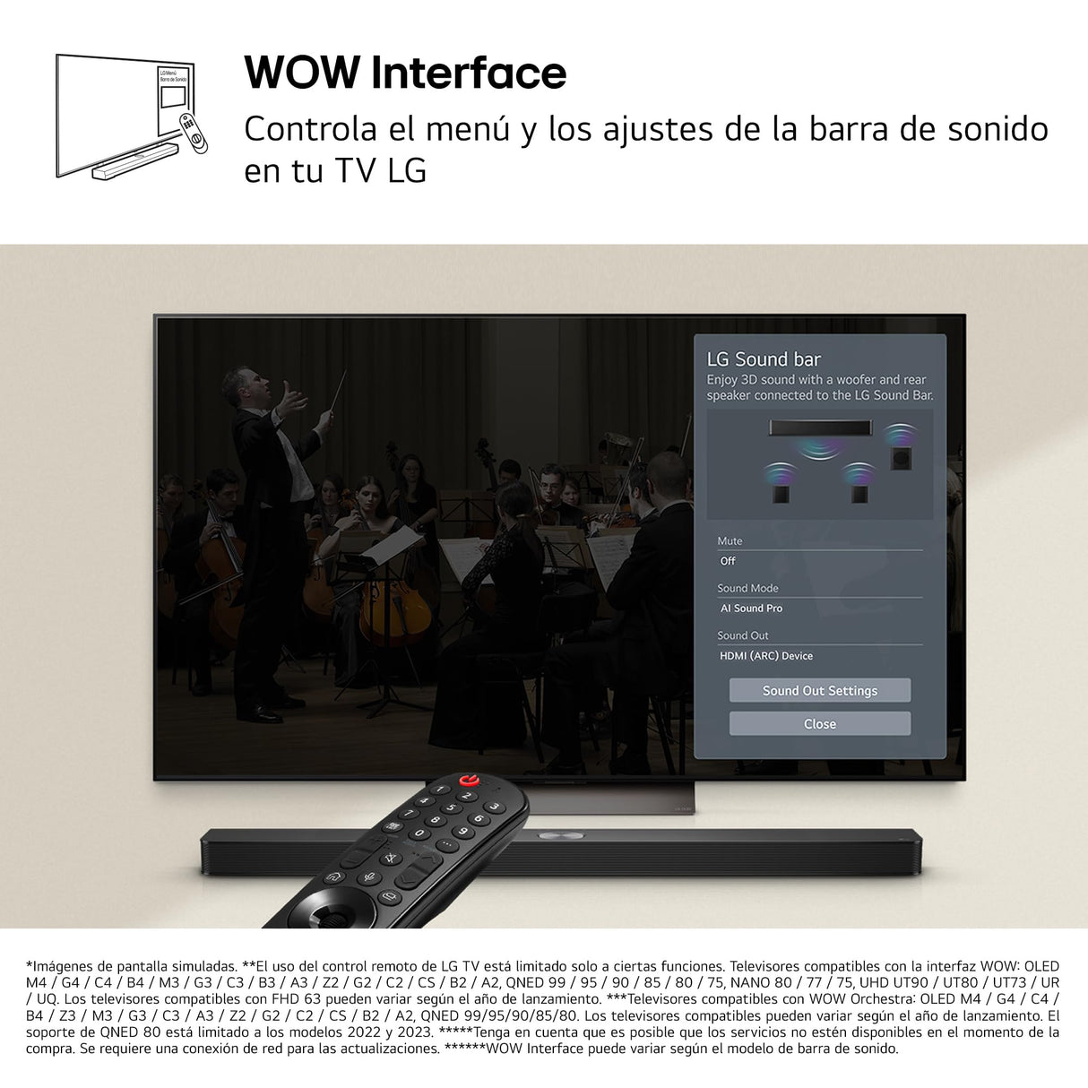 LG S40T - Barra de Sonido Inteligente, 300W, 2.1 Canales, Sonido Envolvente Dolby Digital y DTS, Amplia Conectividad, HDMI, Bluetooth, USB, Entrada Óptica, Negro