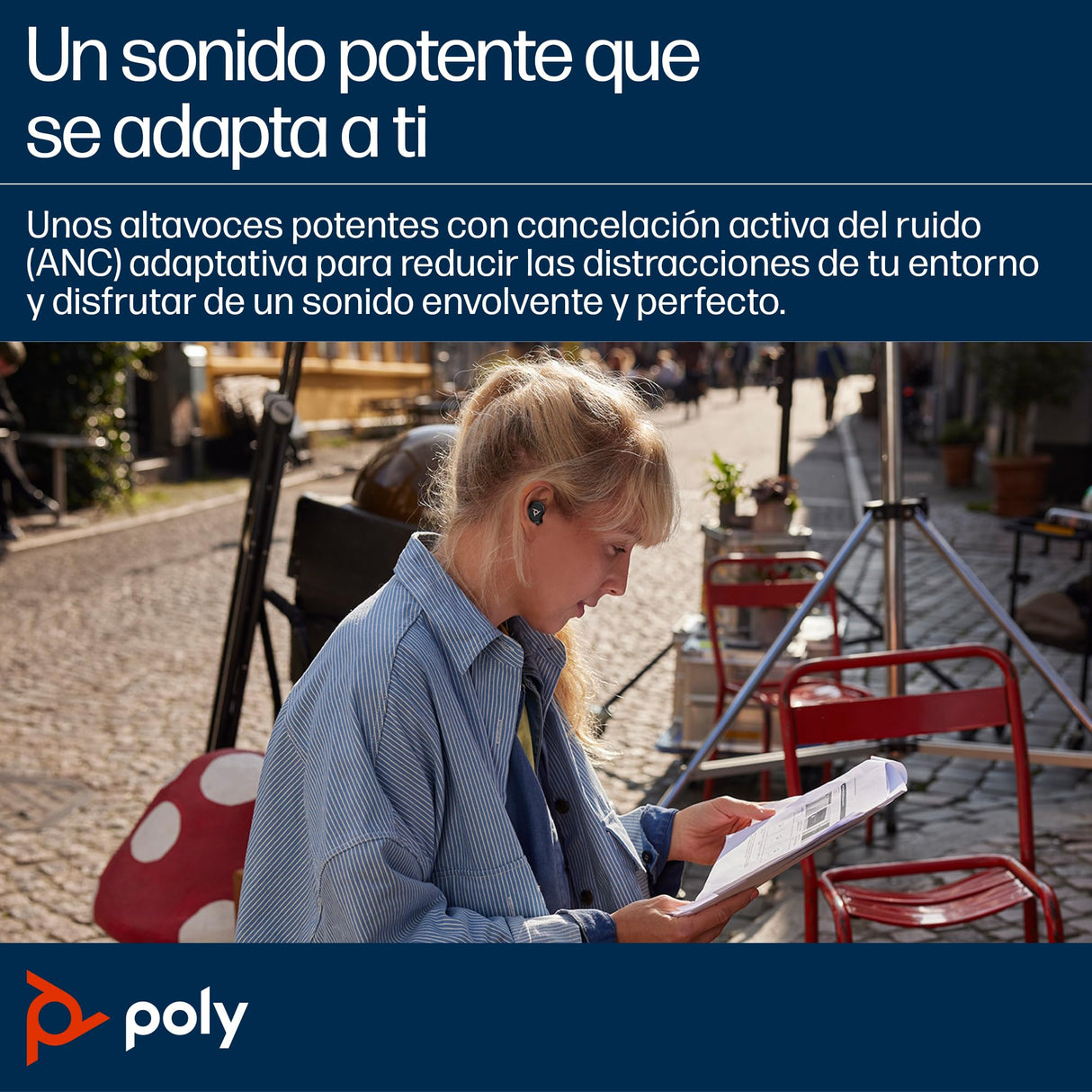 Poly Auricular Bluetooth Poly Voyager Free 20, Gris etail
