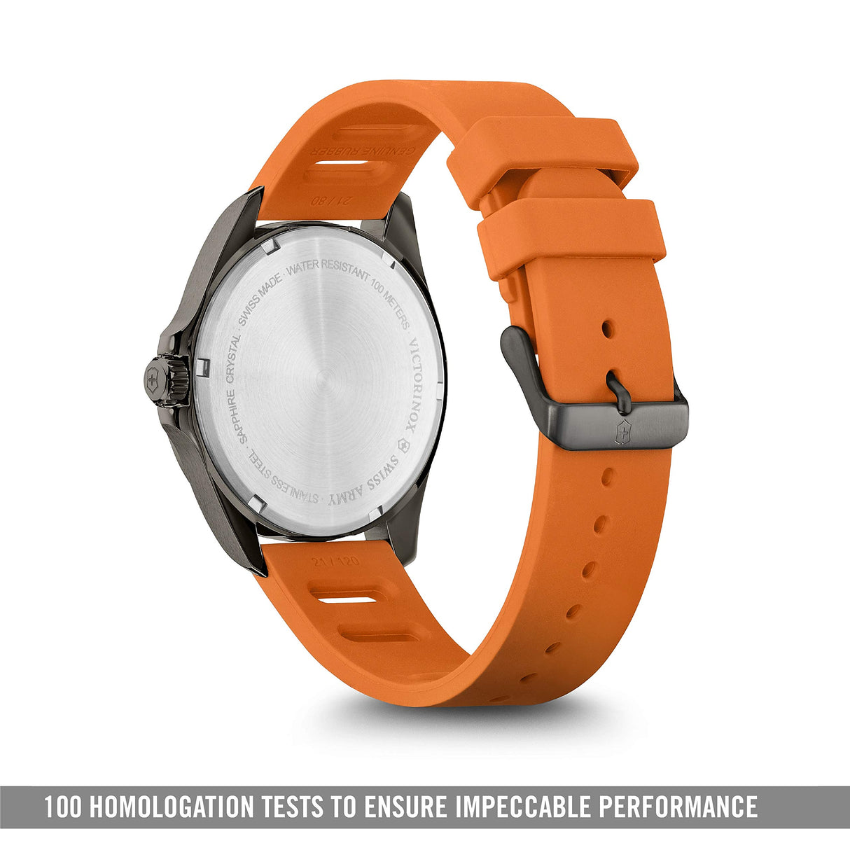 Victorinox FieldForce Sport GMT Ø 42 mm Reloj de Pulsera de Hombre, Swiss Made, Cuarzo analógico, Sumergible hasta 100 m, Pulsera de Caucho, Negro/Naranja