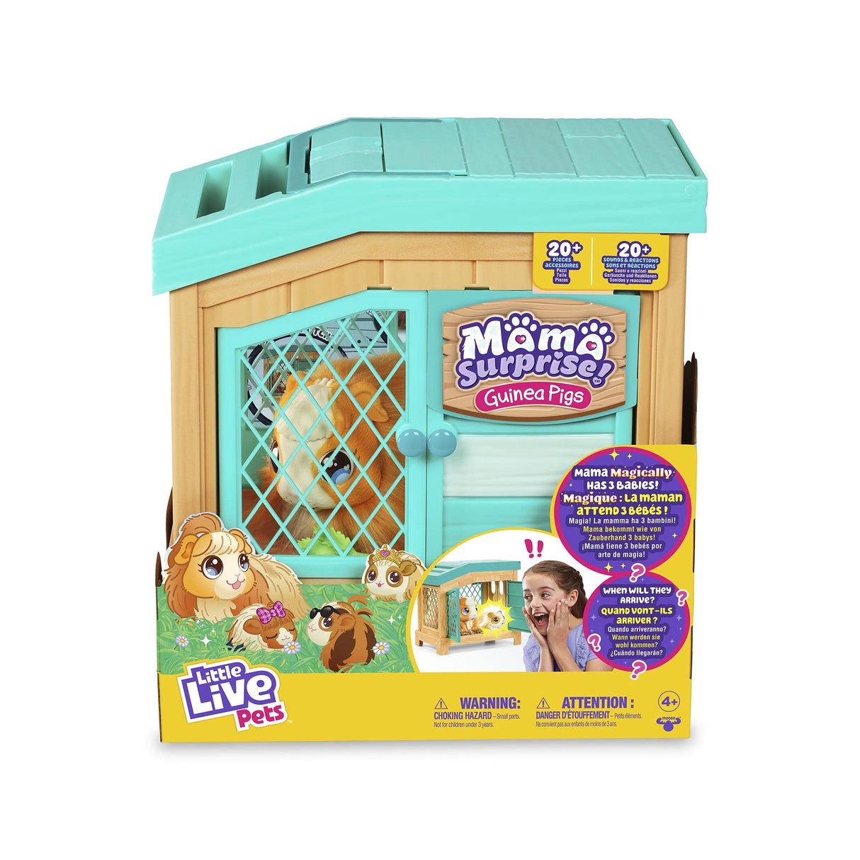 Little Live Pets Mama Surprise, Cobaya de Peluche interactiva con Sonidos y Movimientos Que Tiene bebés, una Mascota de Juguete, Desde 5 años de Edad, Famosa