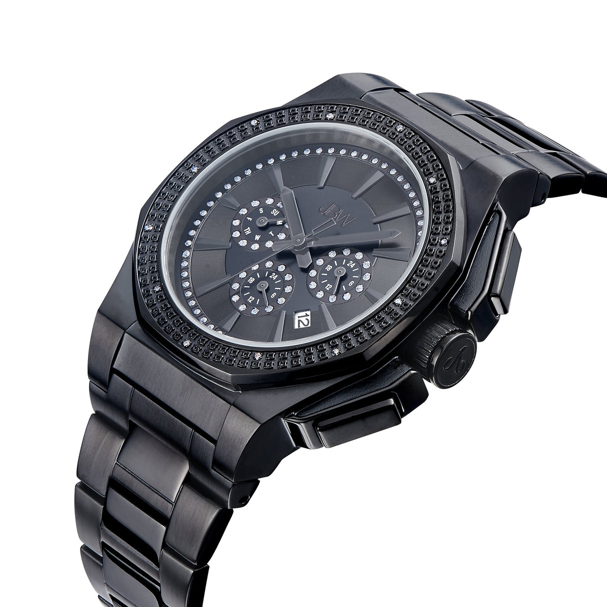 JBW KNOX Reloj DE Hombre Diamante Cuarzo 44MM Color Negro J6329C