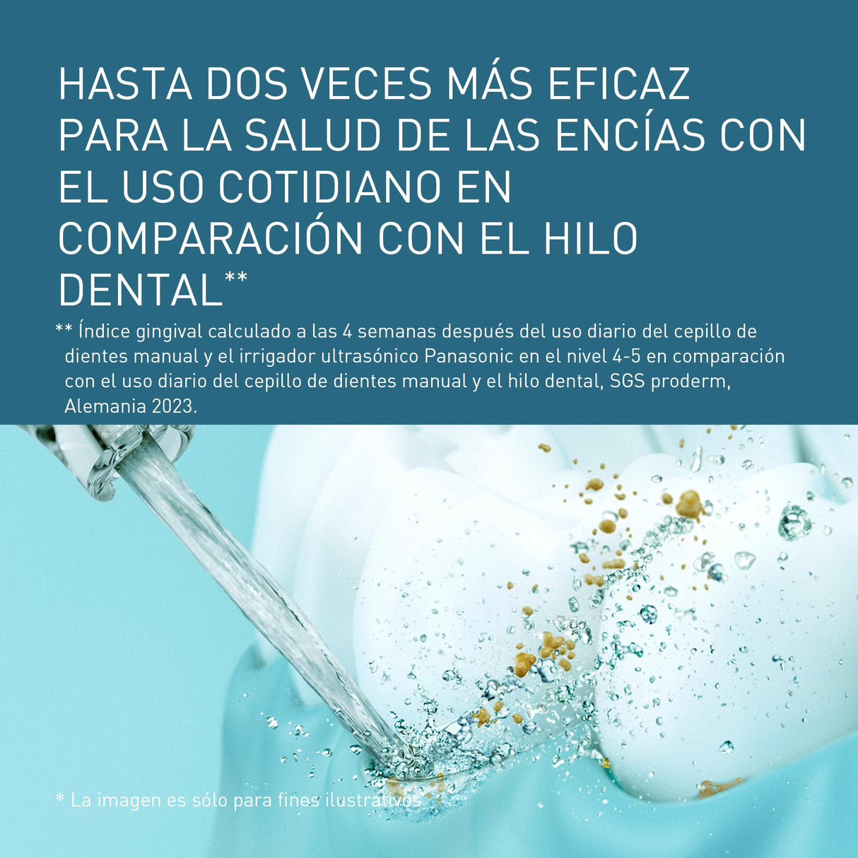Panasonic Series 800 Irrigador Bucal Ultrasónico EW-DJ86-K503, Irrigador Dental, 200 ml, 1 Boquilla Ultrasónica y 1 Boquilla de Ortodoncia, 5 Ajustes de Presión, Accesorio De Viaje, USB-C, Negro