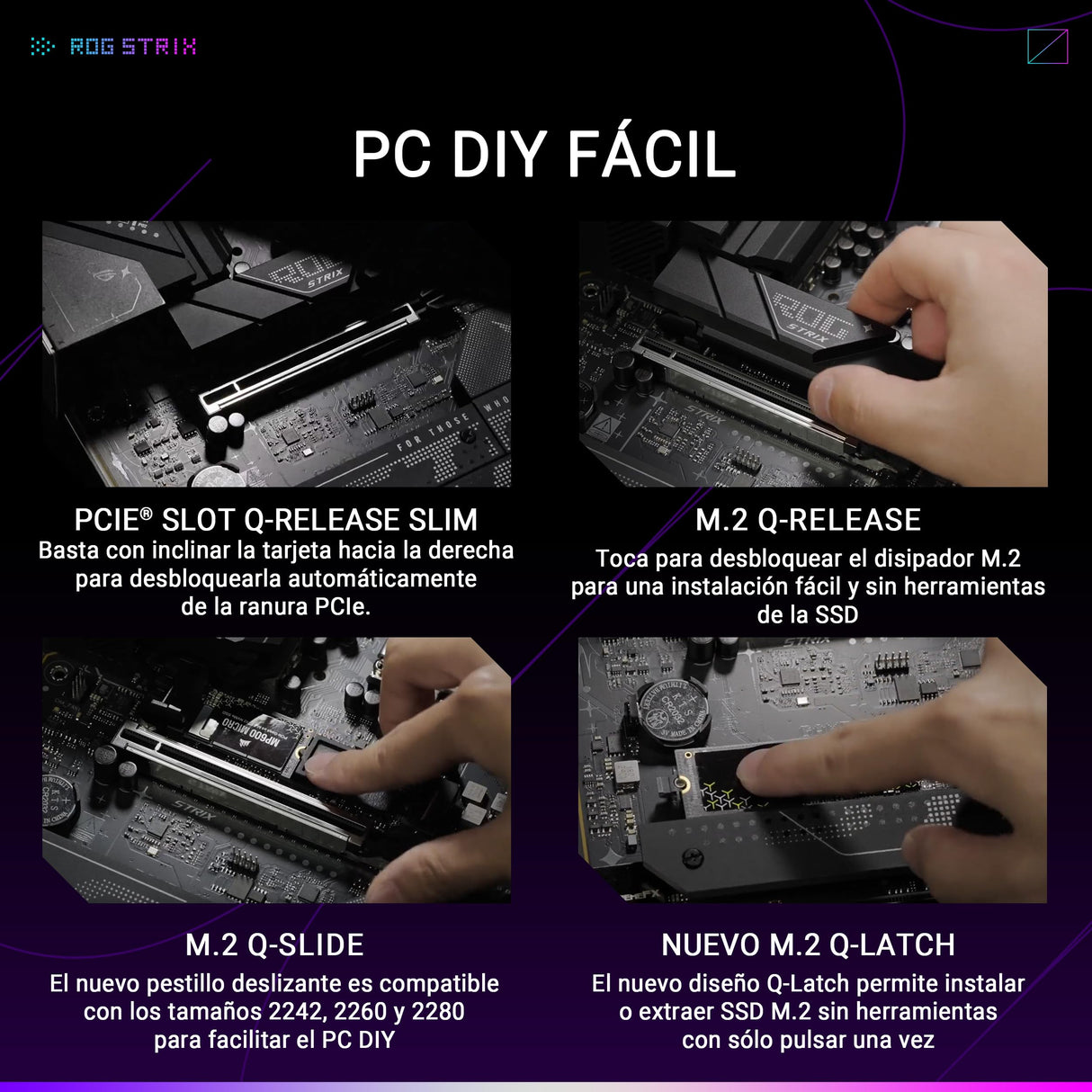 ASUS ROG Strix B860-F Gaming WiFi, Placa Base ATX, preparada para PCs con IA Avanzada, 16+1+2+1 etapas de Potencia, Ranuras DDR5, PCIe 5.0, Cuatro Ranuras M.2, WiFi 7, iluminación Aura Sync RGB